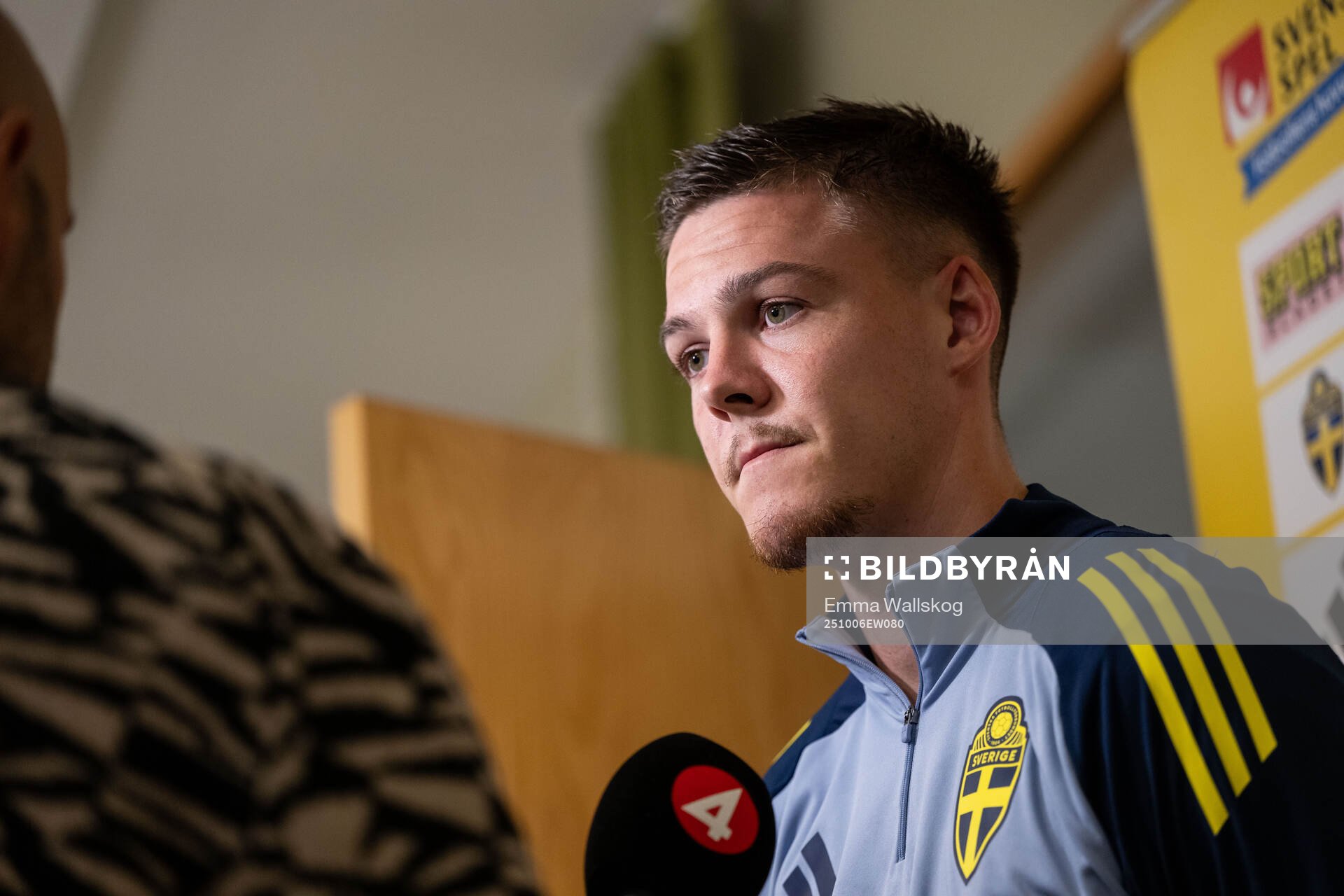 Emil Holm of the Swedish national football team in mixed
