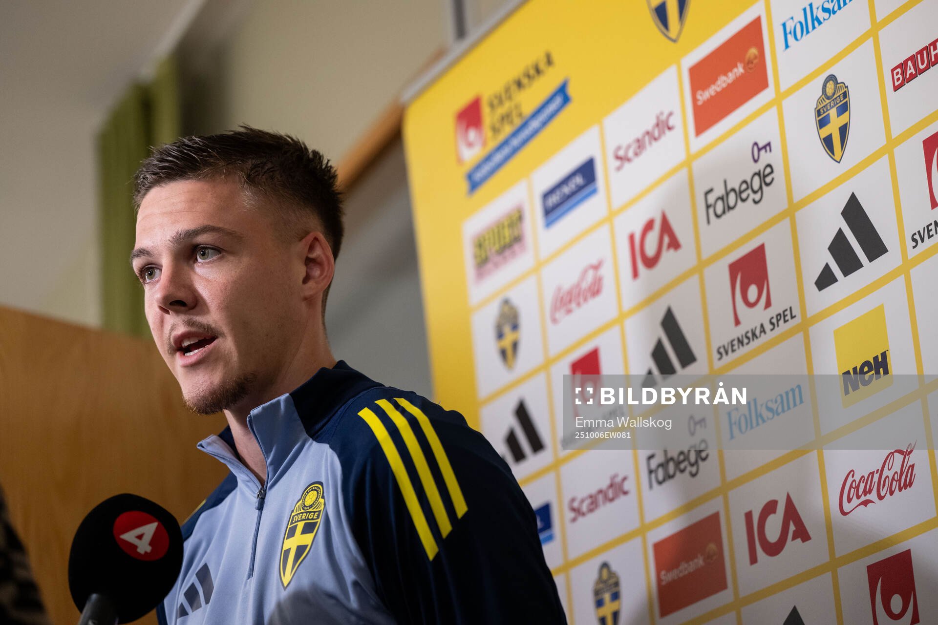 Emil Holm of the Swedish national football team in mixed
