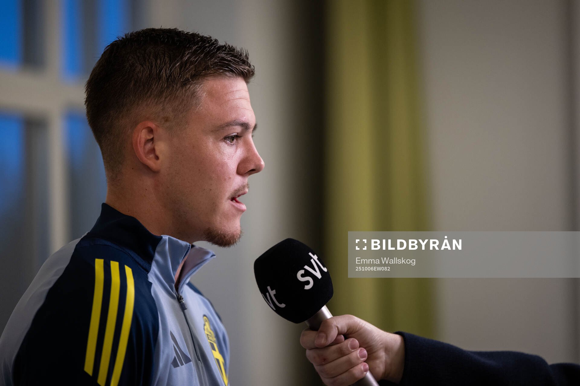 Emil Holm of the Swedish national football team in mixed