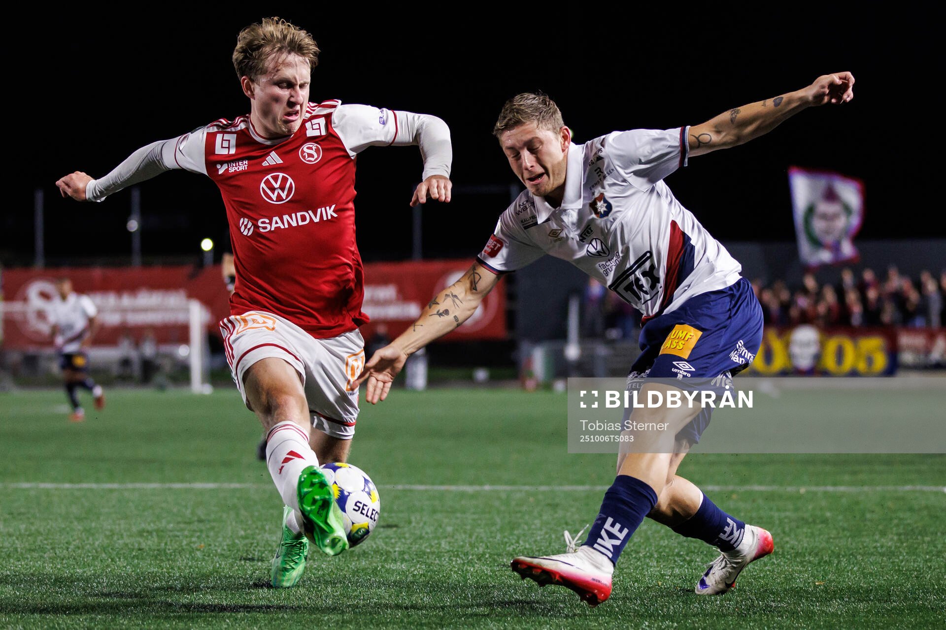 Sandvikens IFs Victor Backman och Örgrytes Anton Andreasson