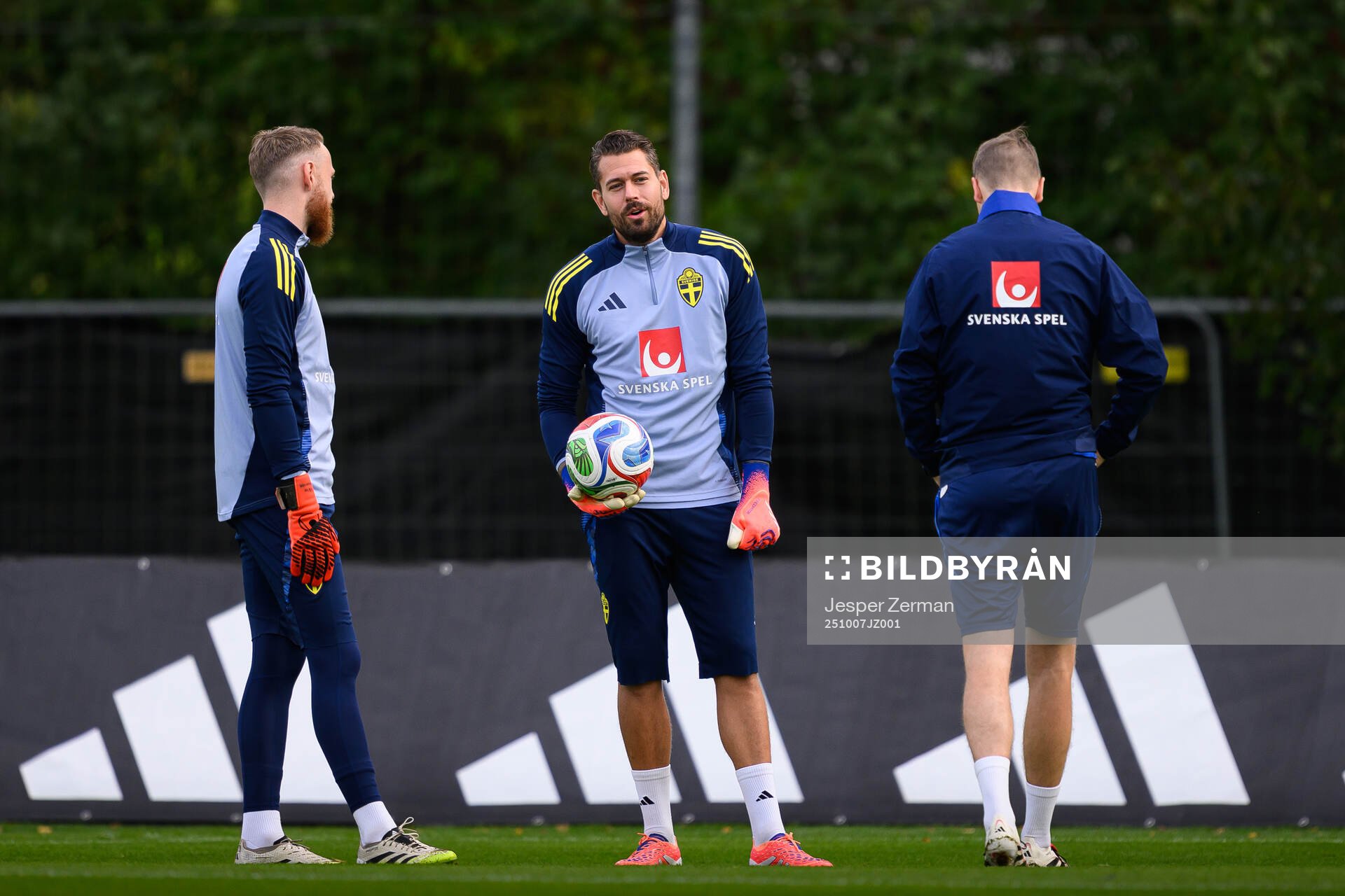 Goalkeepers Viktor Johansson and Kristoffer Nordfeldt of