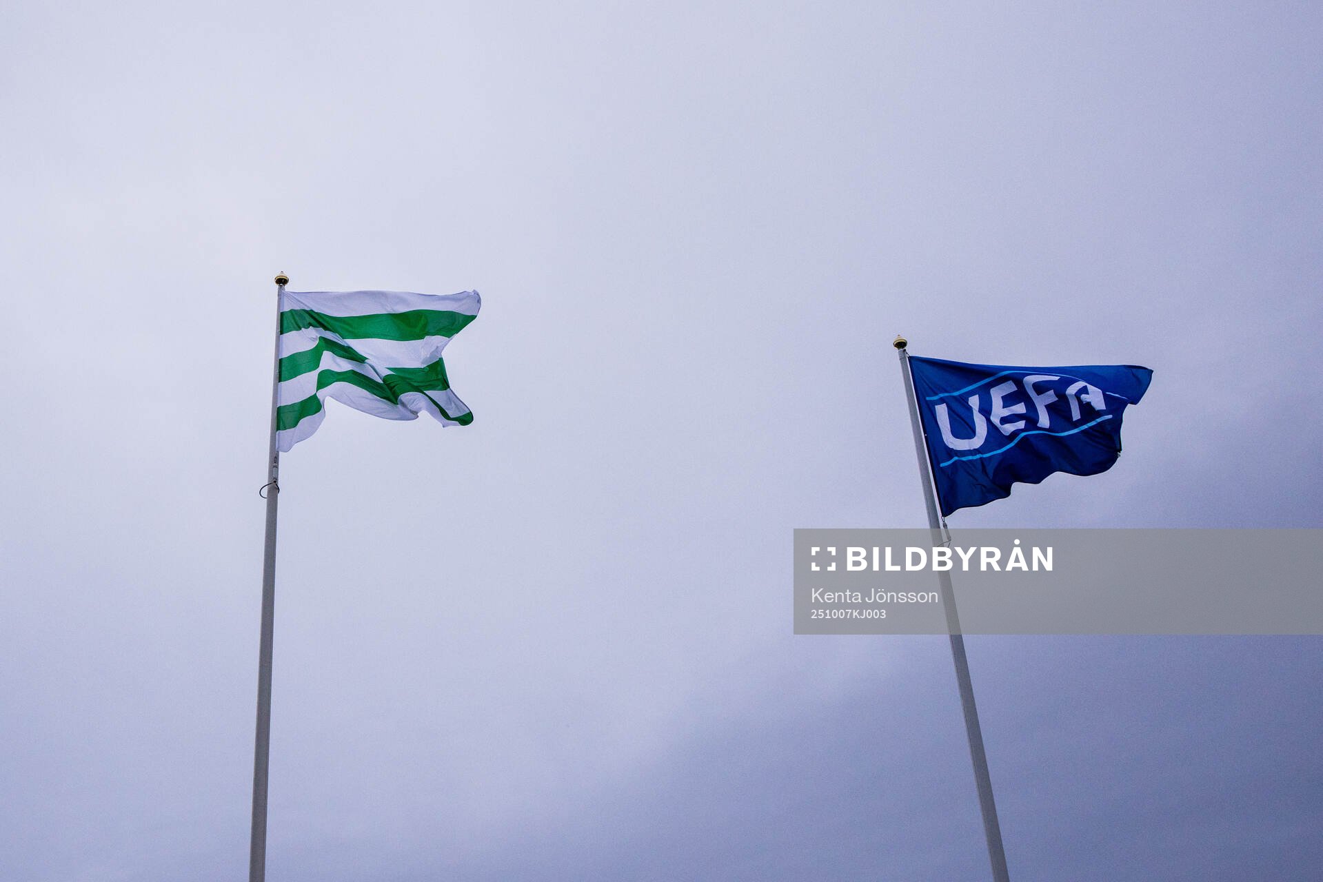 Hammarby and UEFA flags