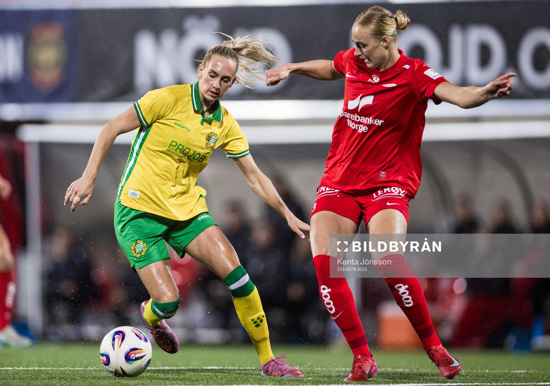 Ellen Wangerheim of Hammarby and Mia Authen of Brann