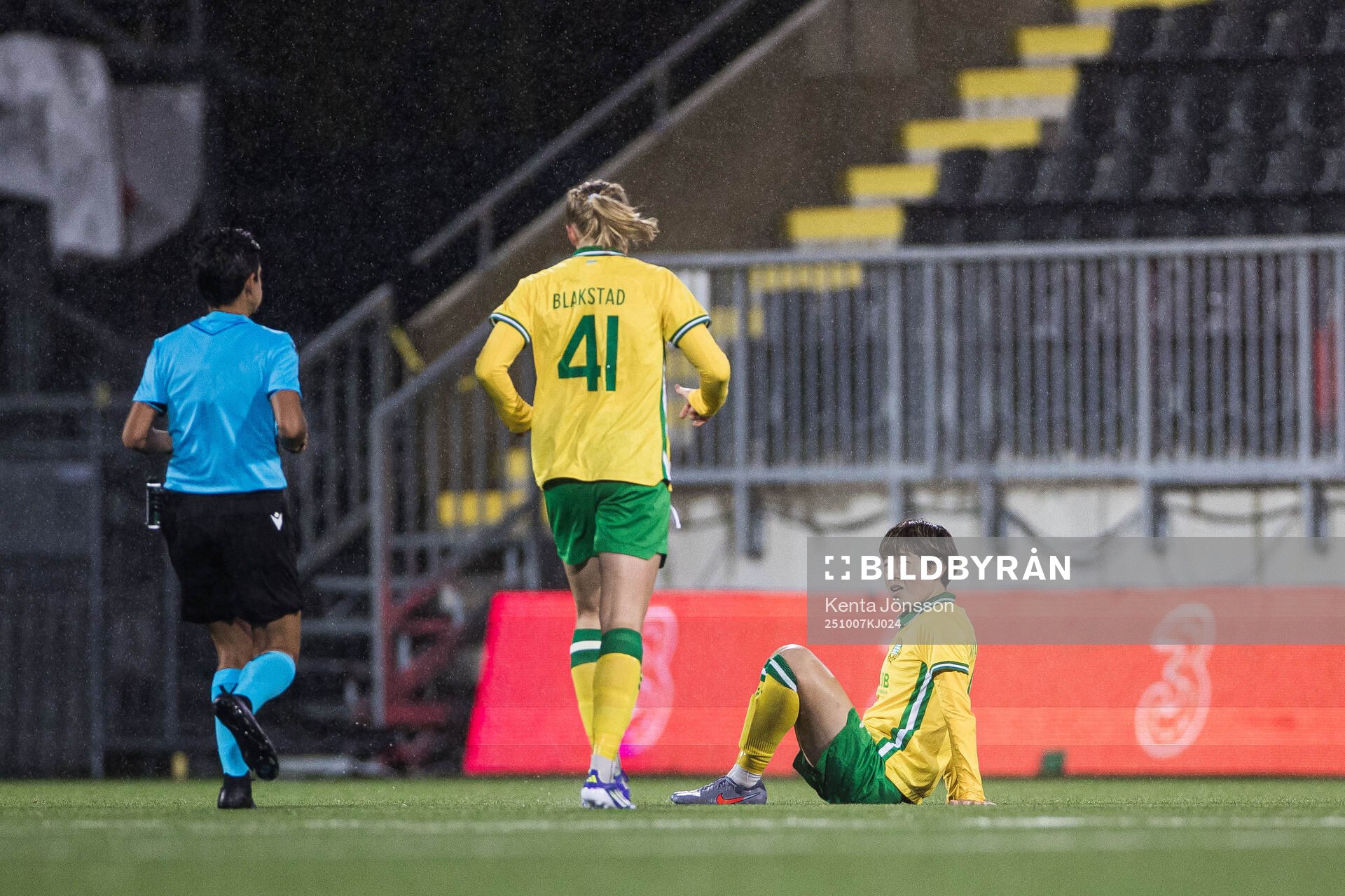Asato Miyagawa of Hammarby in pain