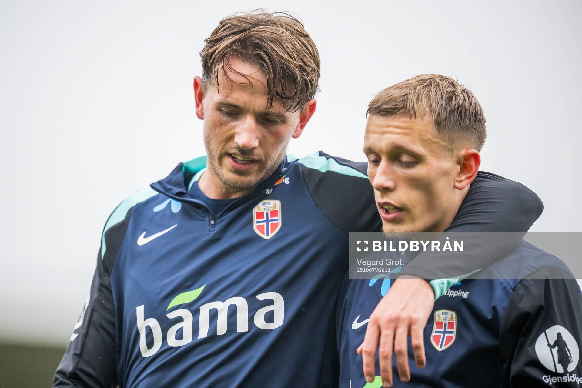 Sander Berge and Marcus Holmgren Pedersen of the Norwegian