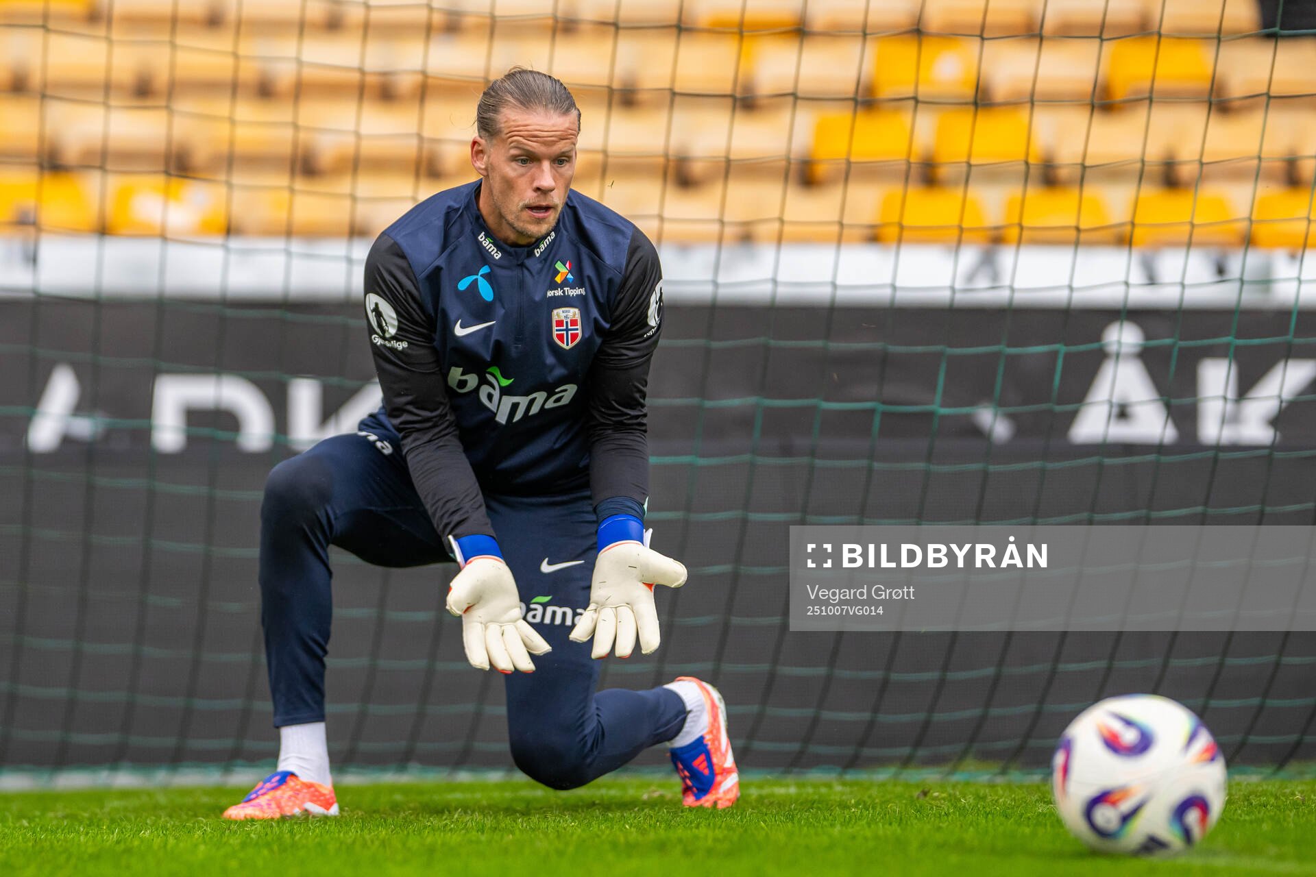 Goalkeeper Ørjan Håskjold Nyland of the Norwegian
