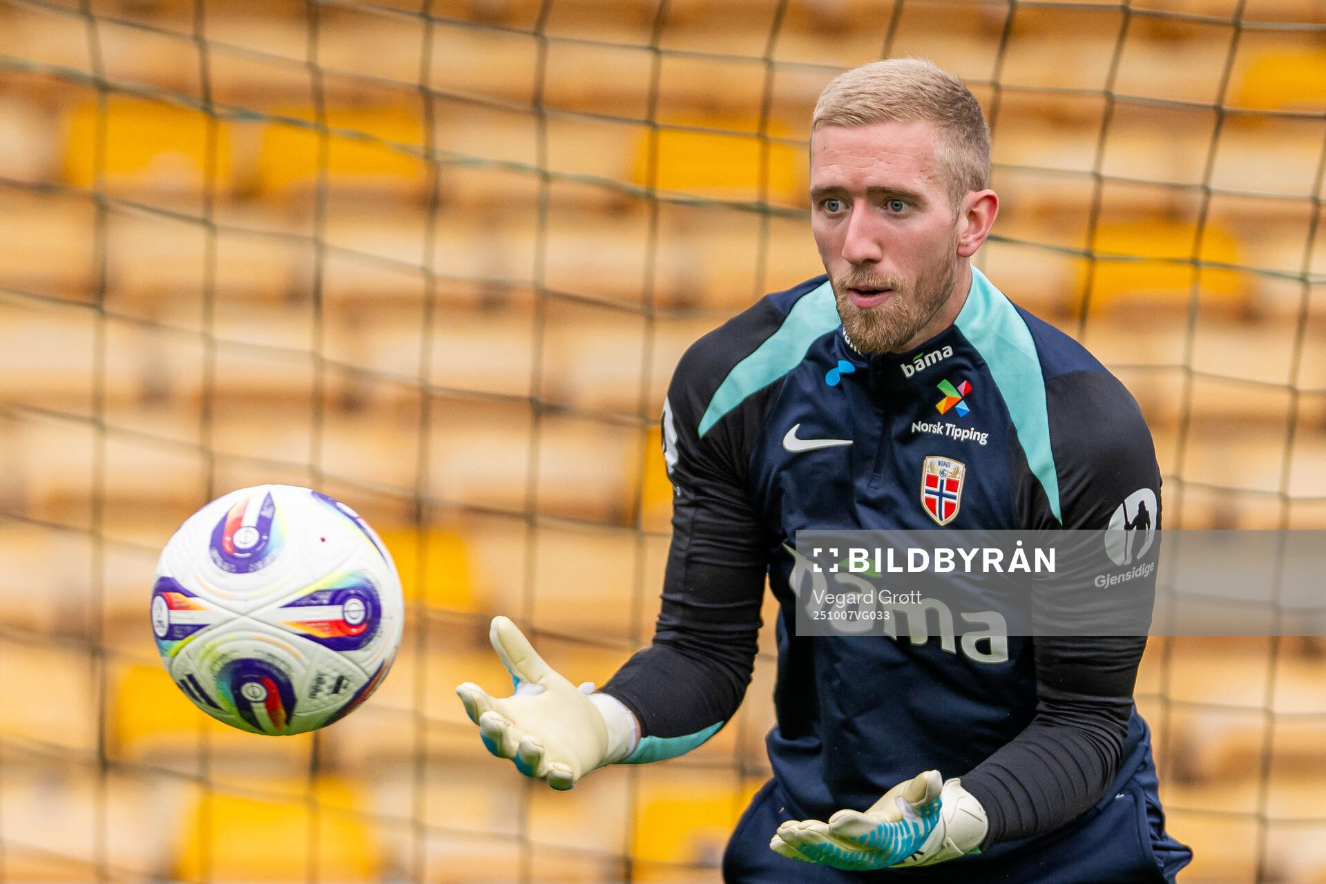 Goalkeeper Egil Selvik of the Norwegian national football