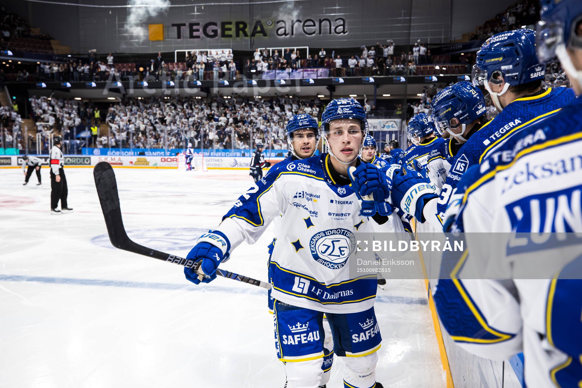 Leksands Lukas Vejdemo och Marcus Gidlöf jublar