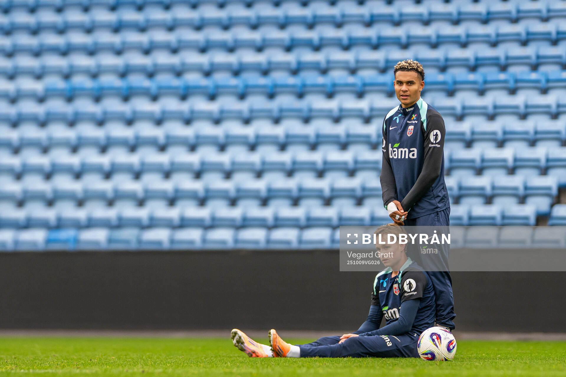 Andreas Schjelderup and Antonio Nusa of the Norwegian
