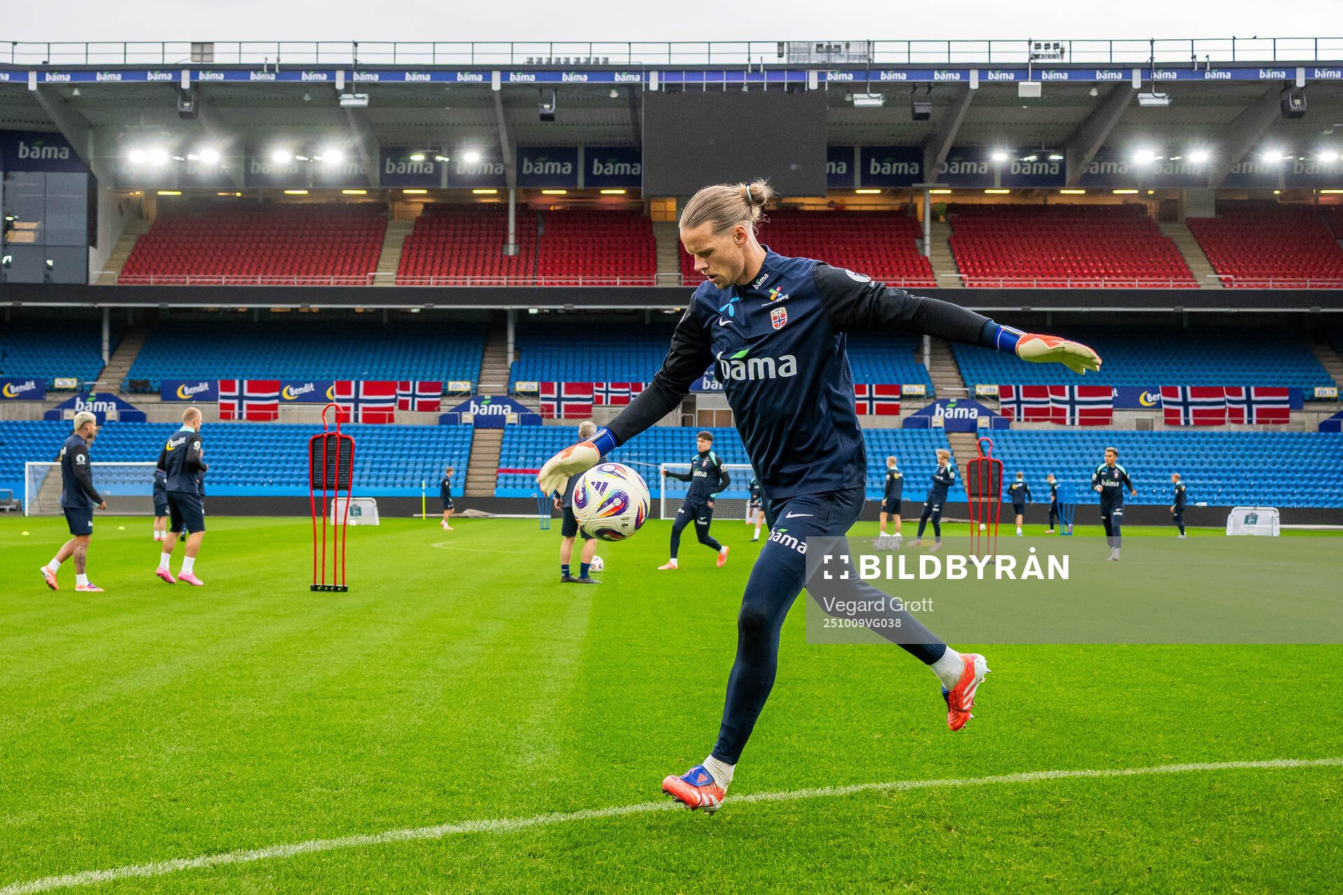 Goalkeeper Ørjan Håskjold Nyland of the Norwegian