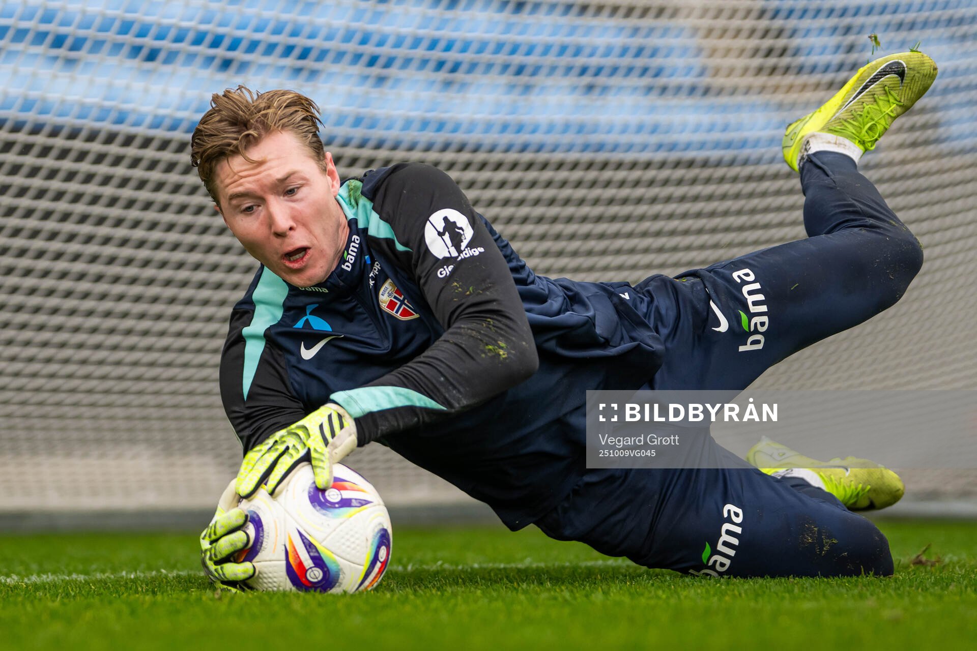 Goalkeeper Mathias Dyngeland of the Norwegian national