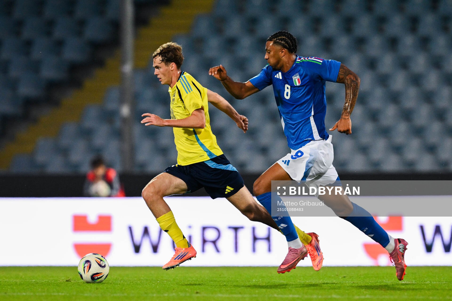Williot Swedberg of Sweden and Cher Ndour of Italy