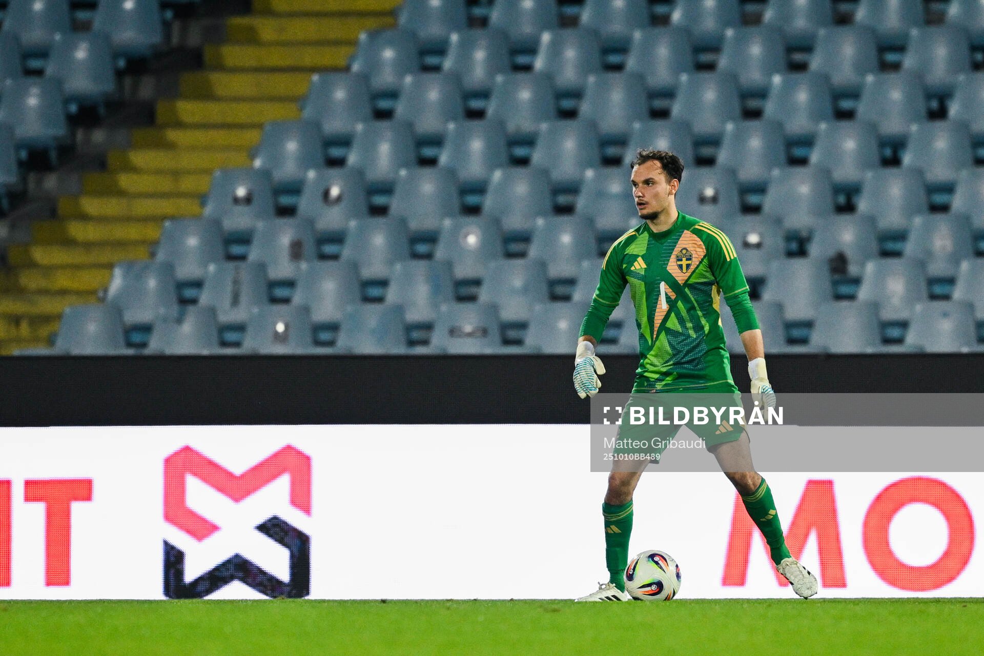 Goalkeeper Elis Bishesari of Sweden