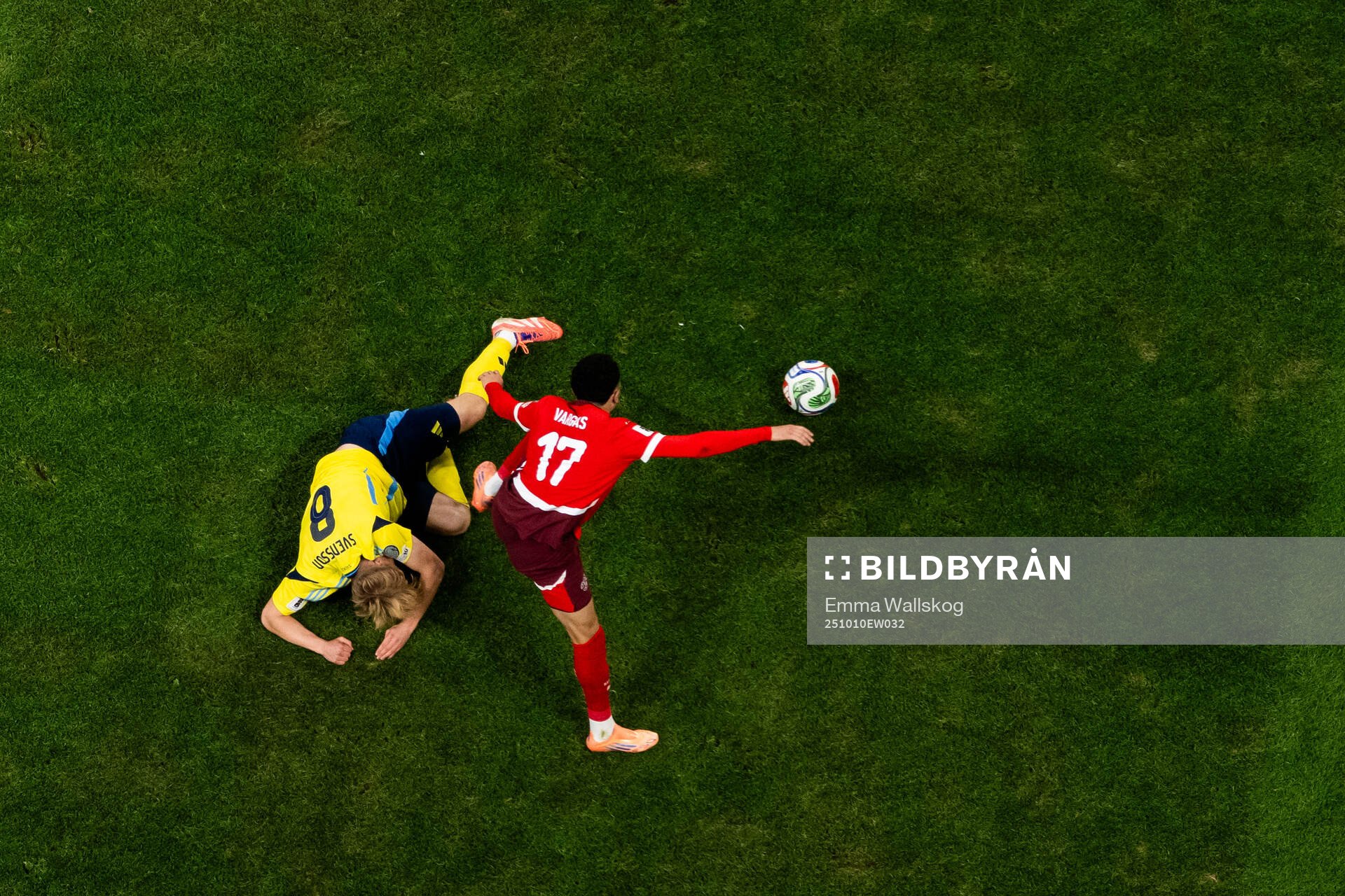 Daniel Svensson of Sweden and Ruben Vargas of Switzerland