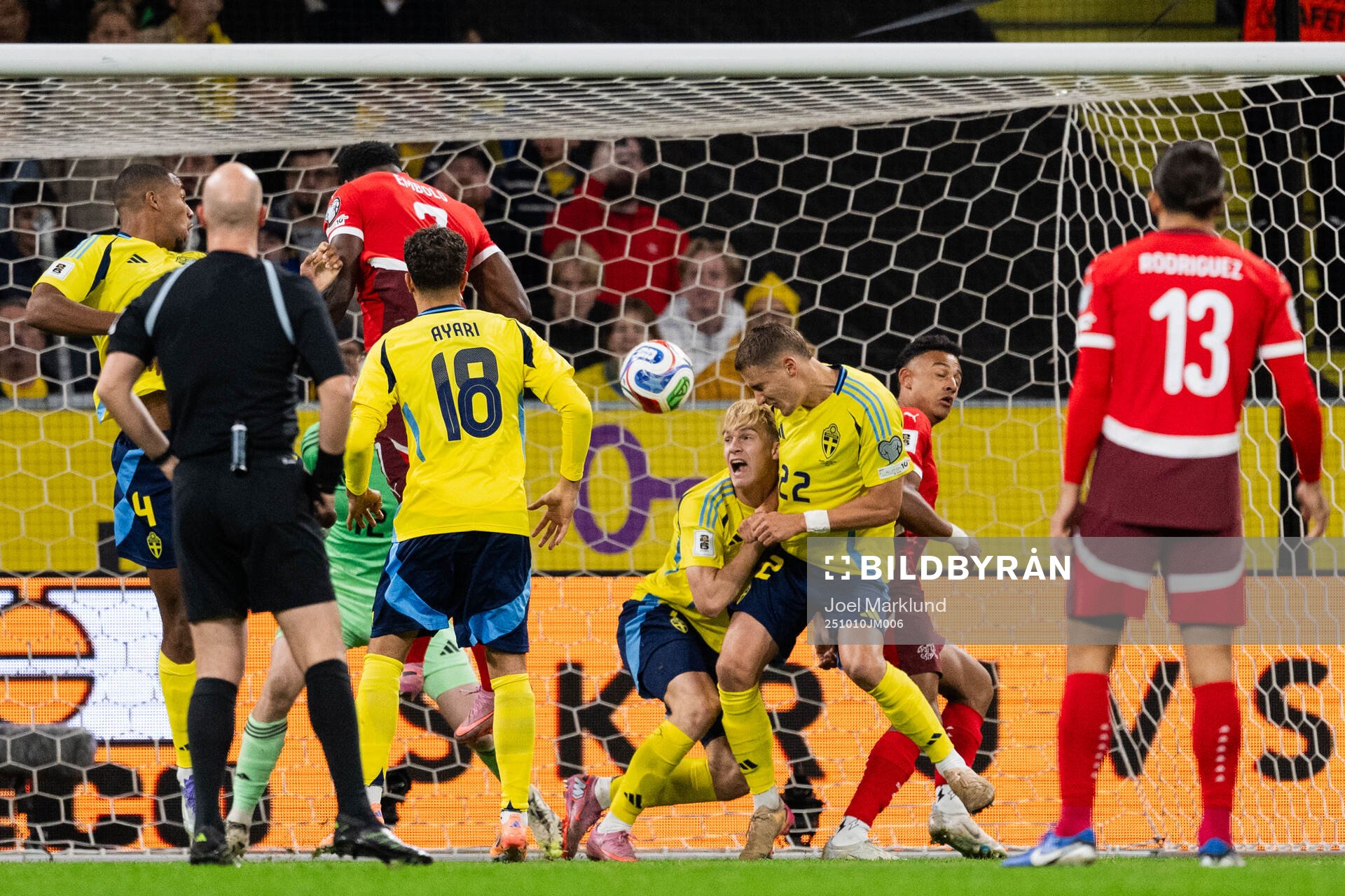 Breel Embolo of Switzerland, Lucas Bergvall and Gustaf