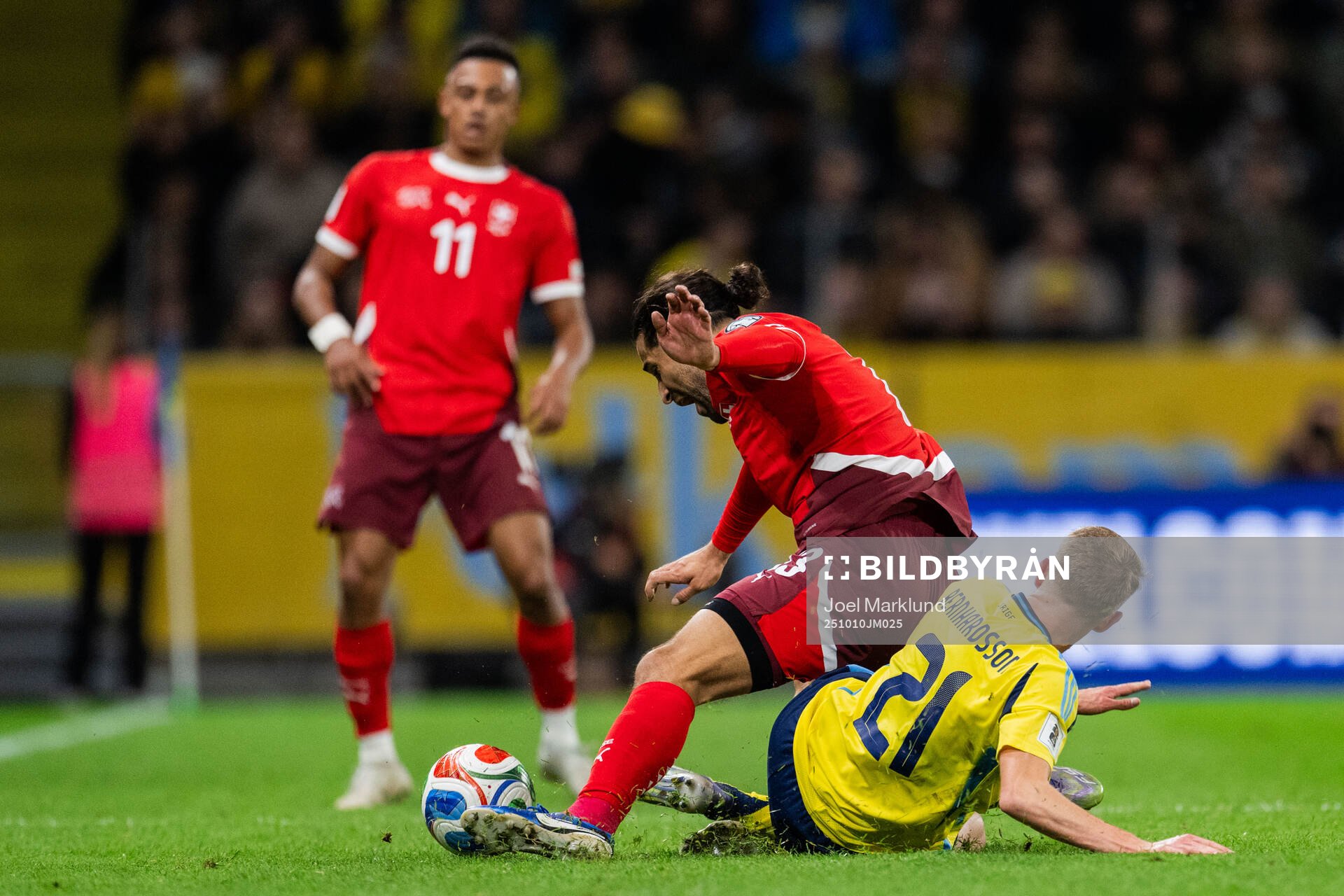 Ricardo Rodriguez of Switzerland and Alexander Bernhardsson