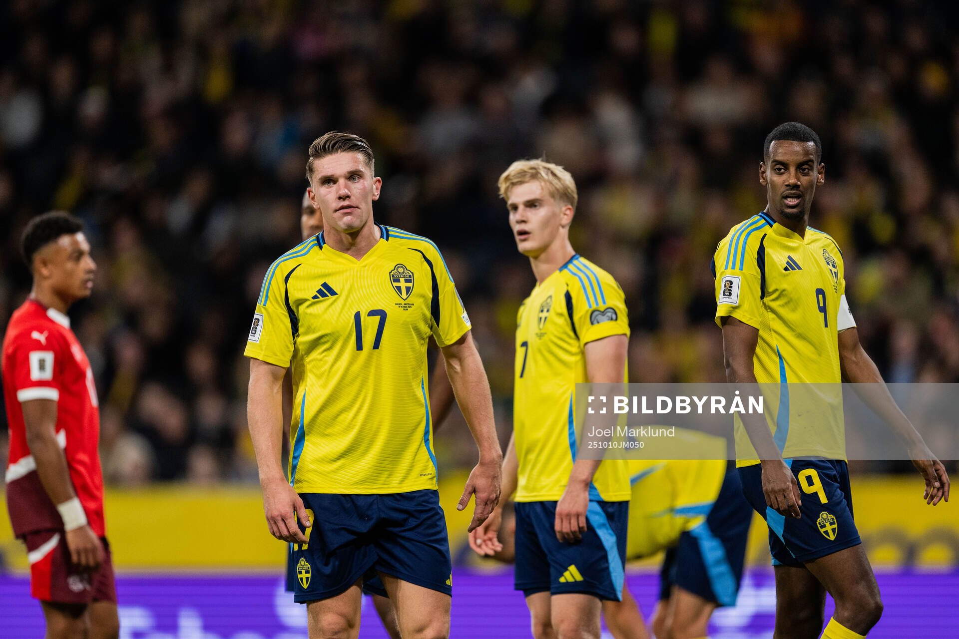 Viktor Gyökeres, Lucas Bergvall, and Alexander Isak of
