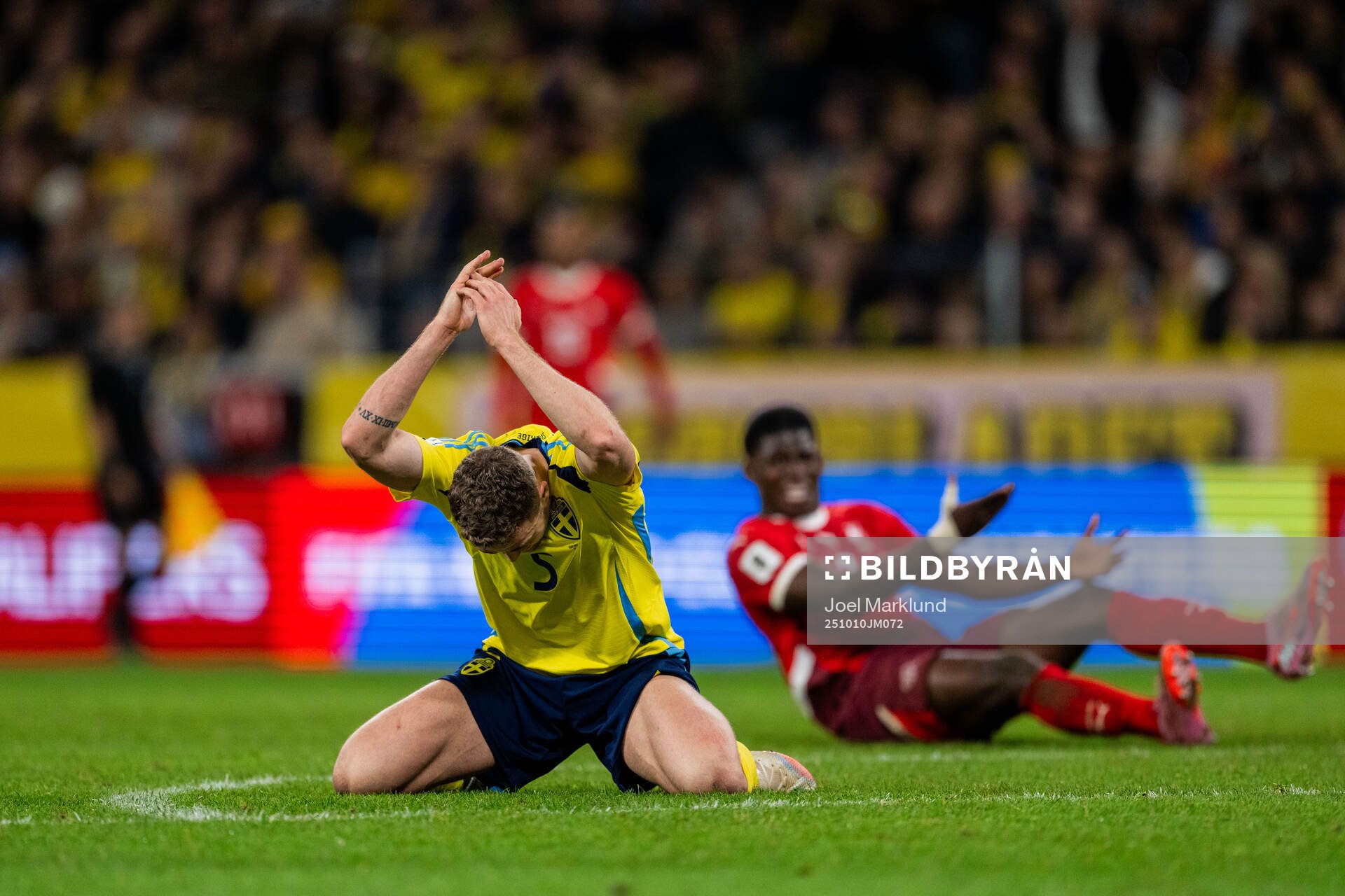 Gabriel Gudmundsson of Sweden looks dejected