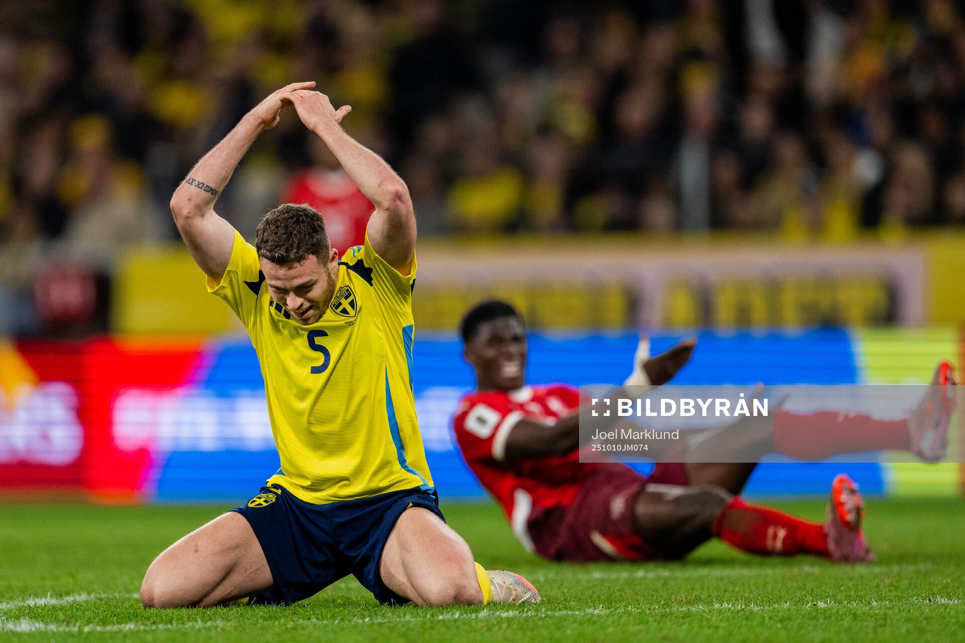 Gabriel Gudmundsson of Sweden and Breel Embolo of