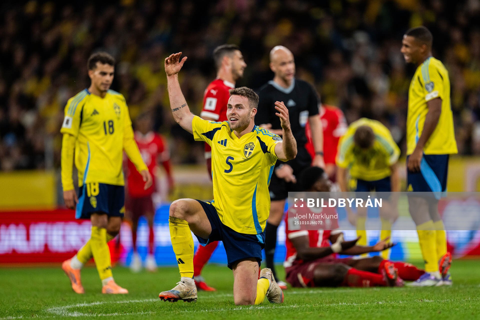 Gabriel Gudmundsson of Sweden looks dejected
