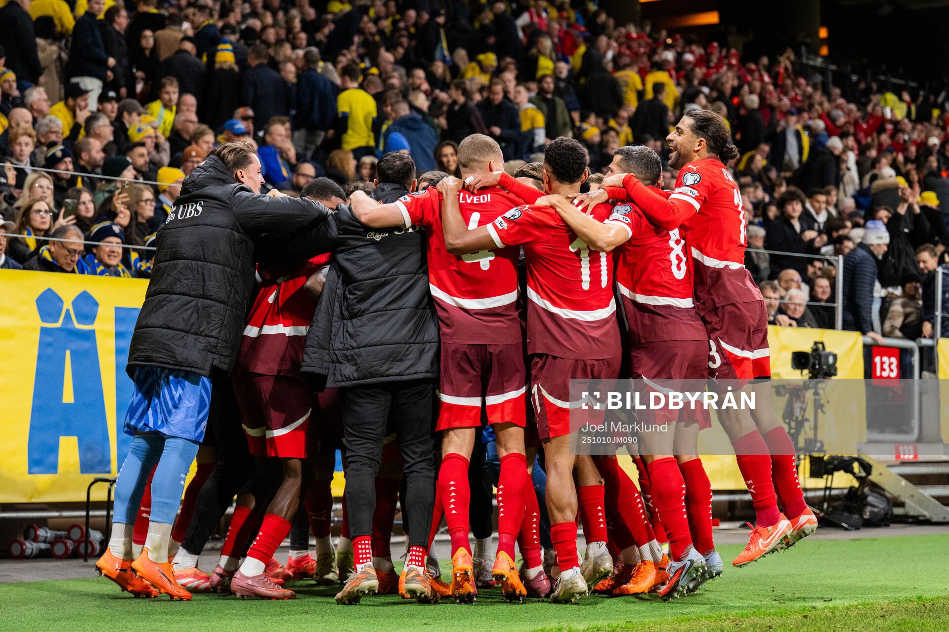 Johan Manzambi of Switzerland celebrating the 0-2 goal with