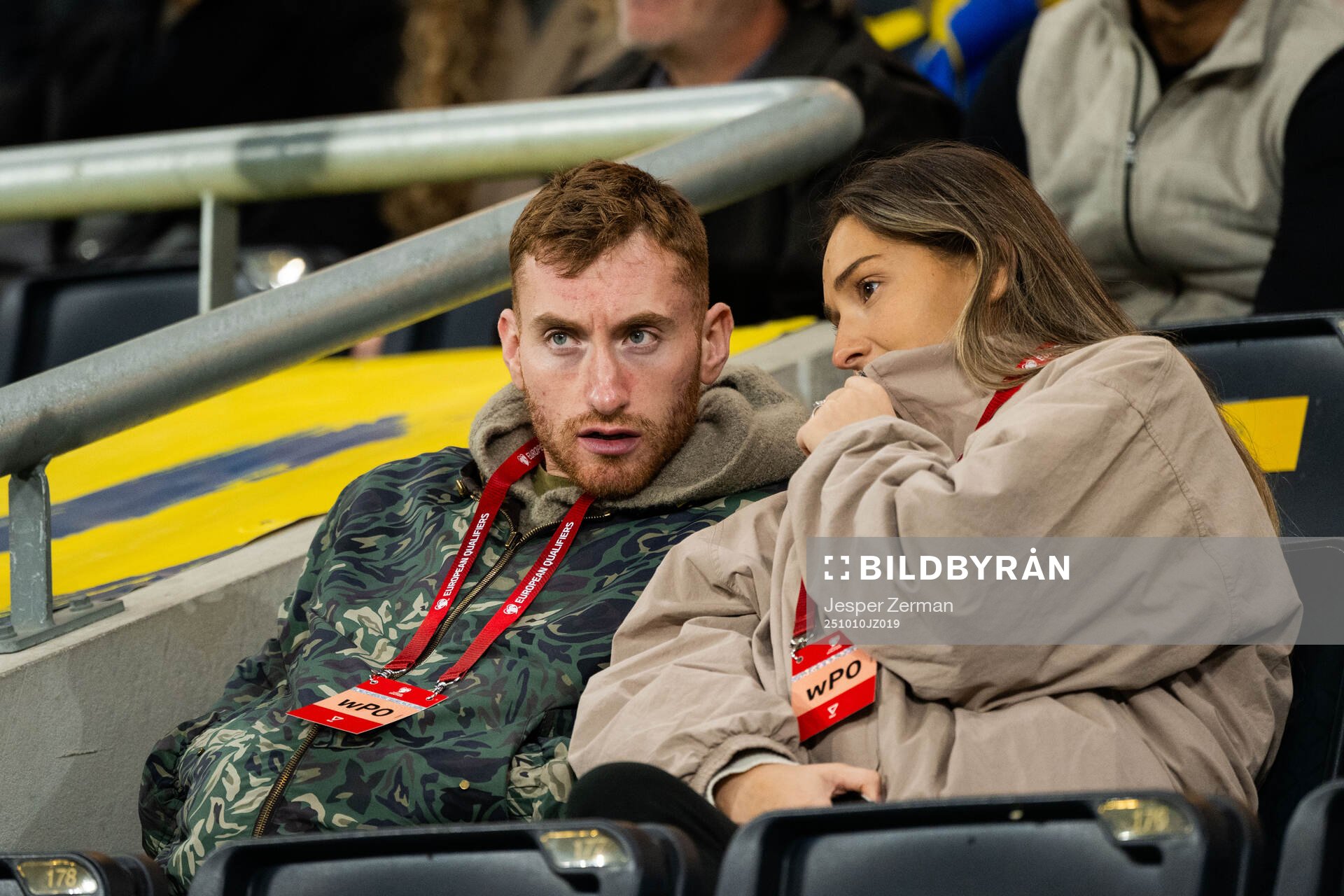 Dejan Kulusevski of Sweden with wife Eldina Ahmic in the