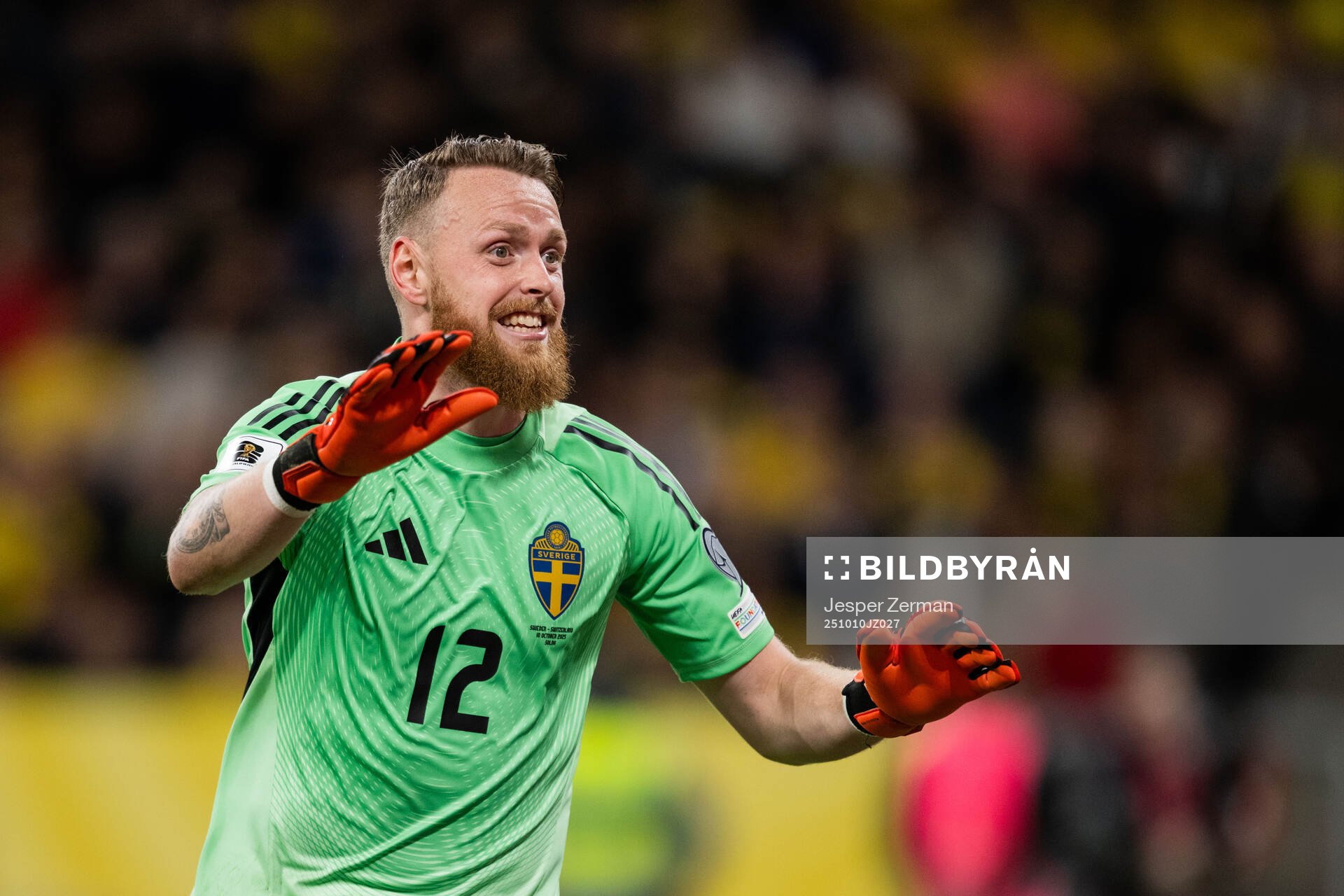 Goalkeeper Viktor Johansson of Sweden