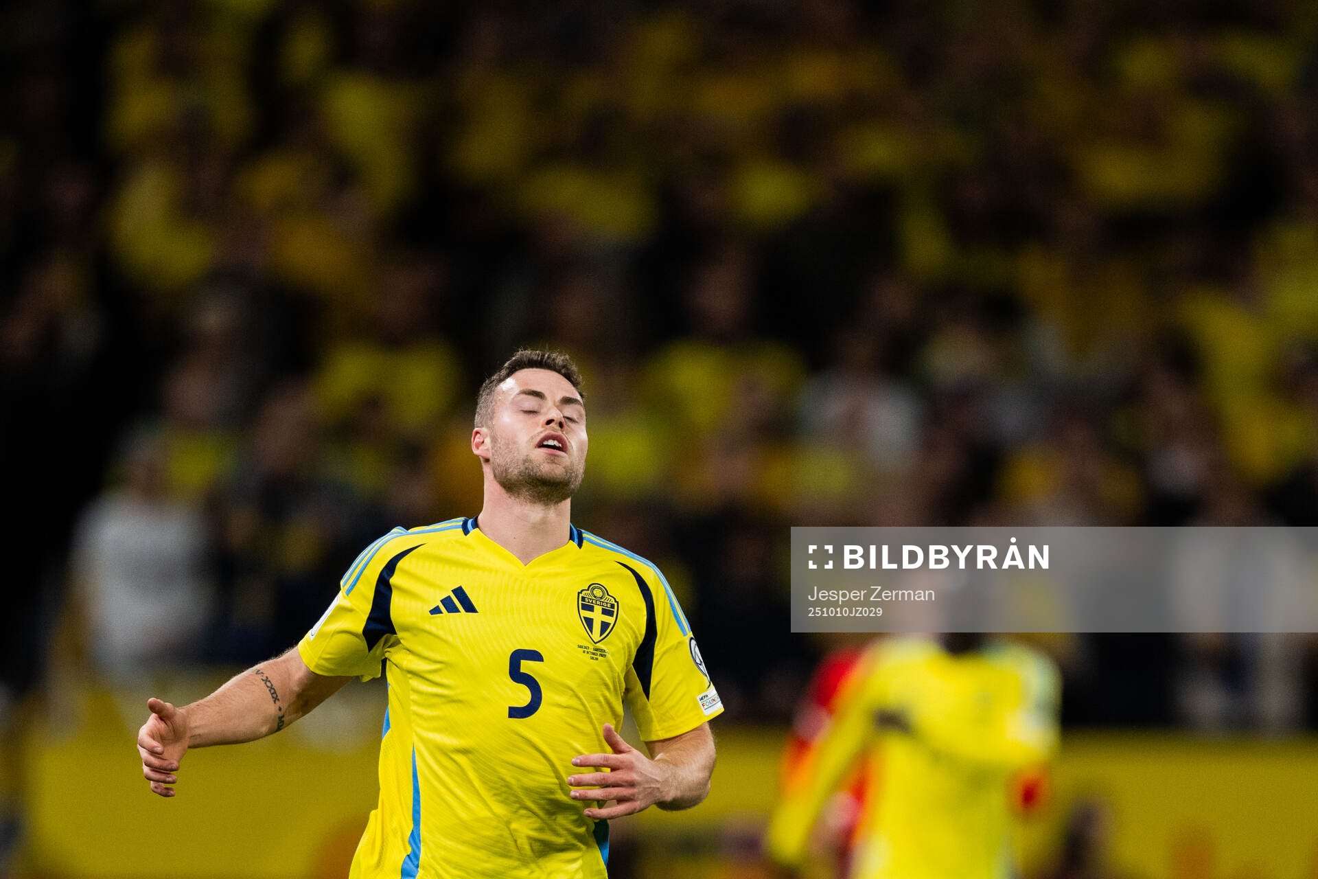 Gabriel Gudmundsson of Sweden looks dejected
