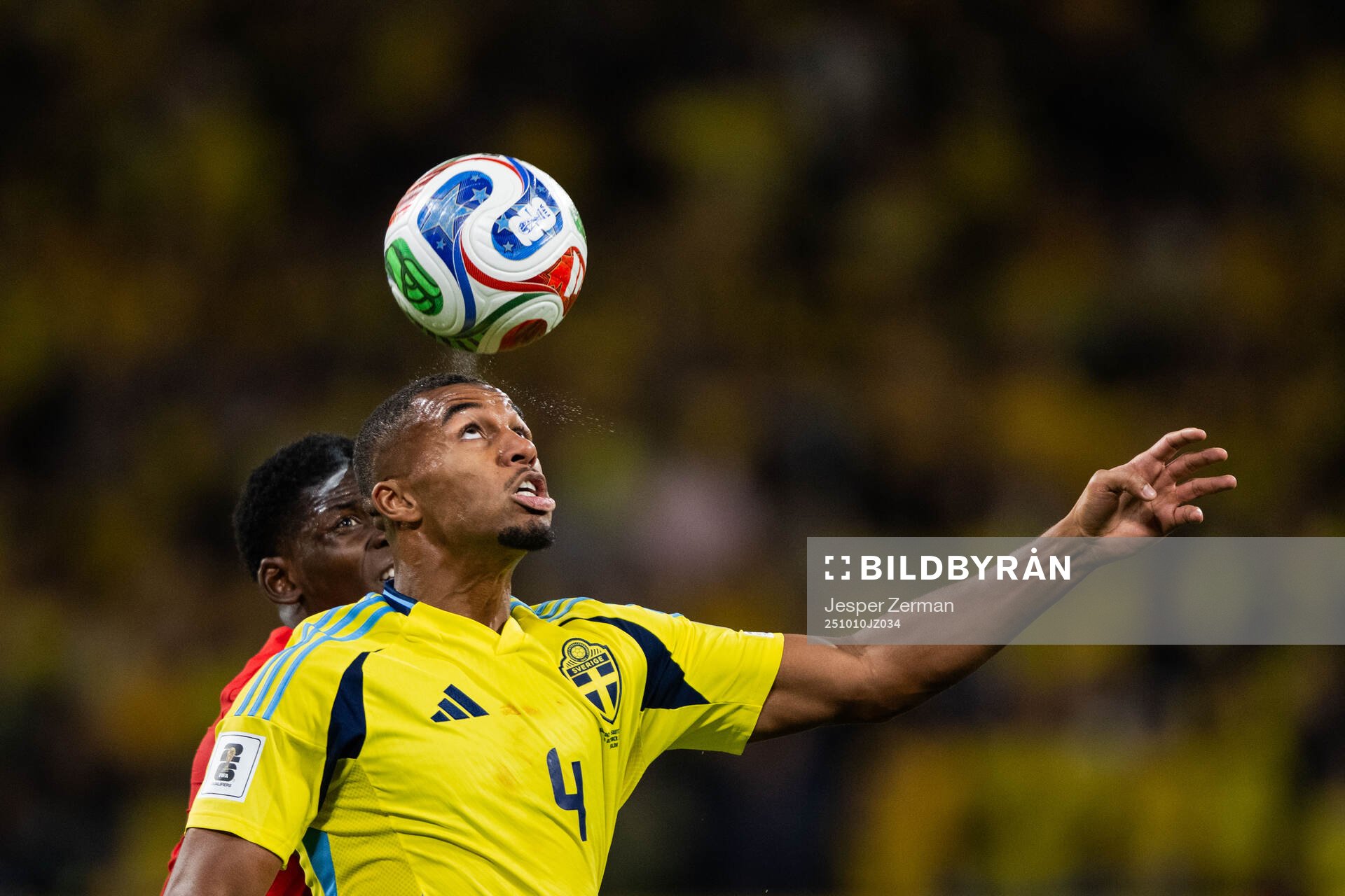Breel Embolo of Switzerland and Isak Hien of Sweden