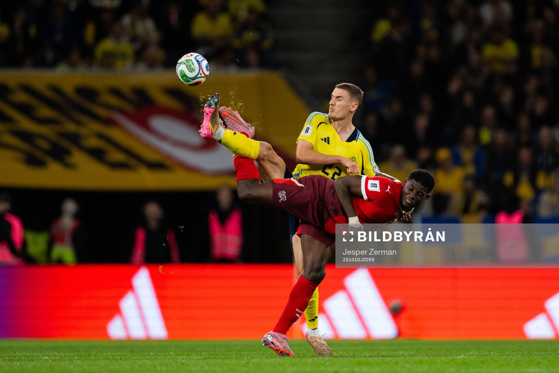 Gustaf Lagerbielke of Sweden and Breel Embolo of Switzerland