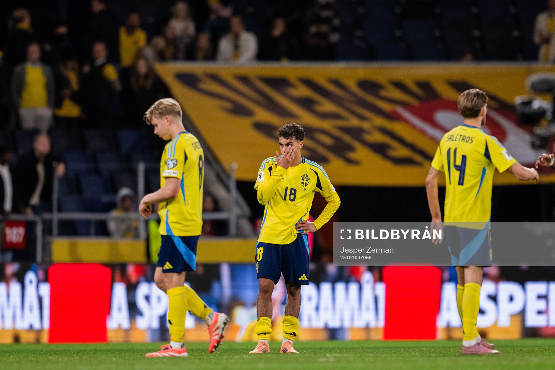 Yasin Ayari of Sweden looks dejected