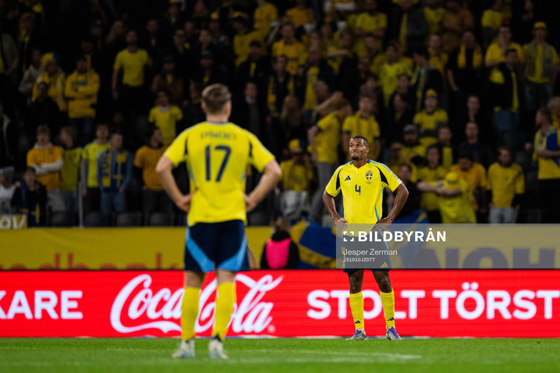 Isak Hien and Viktor Johansson of Sweden looks dejected
