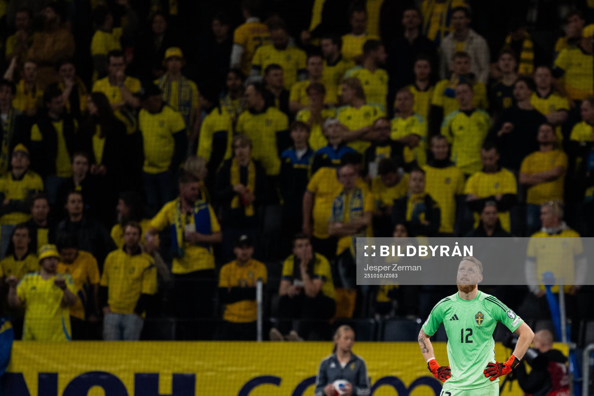 Goalkeeper Viktor Johansson of Sweden looks dejected
