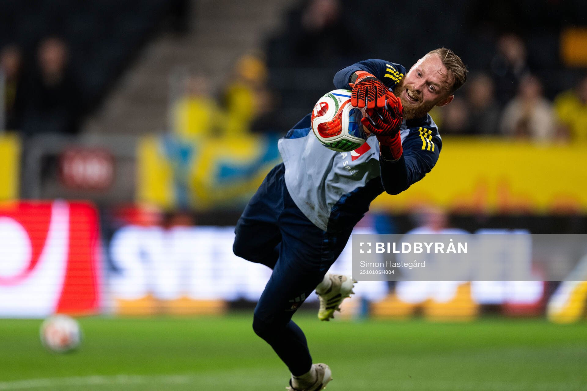 Goalkeeper Viktor Johansson of Sweden