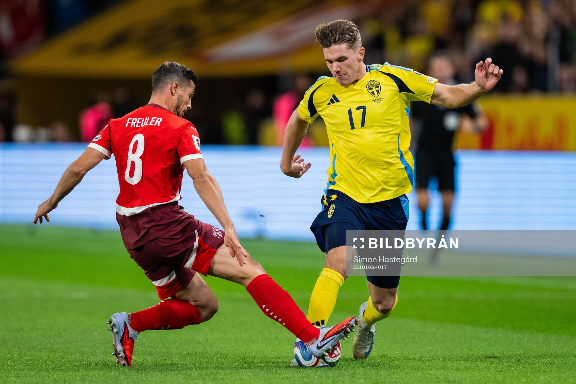 Remo Freuler of Switzerland and Viktor Gyökeres of Sweden