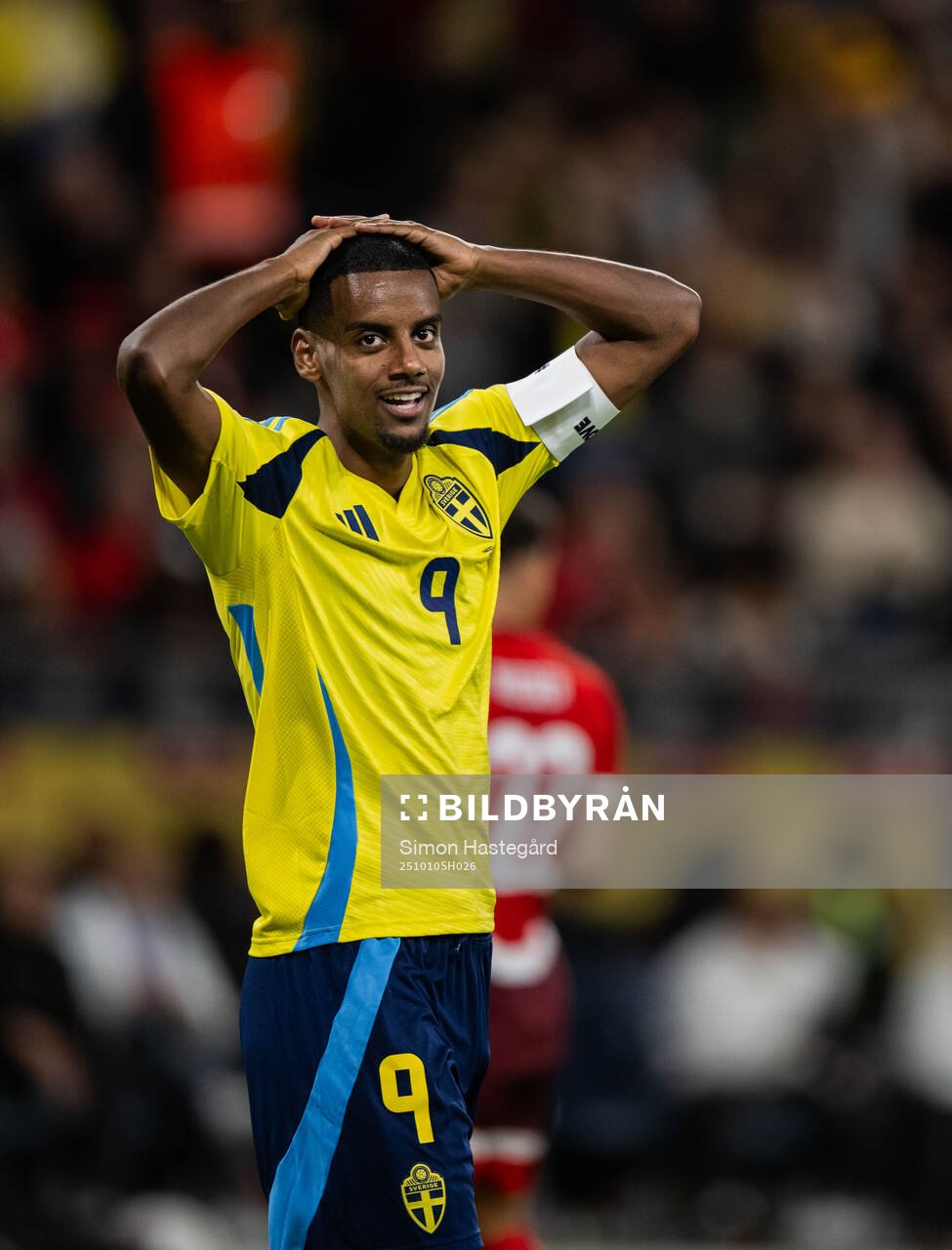 Alexander Isak of Sweden looks dejected