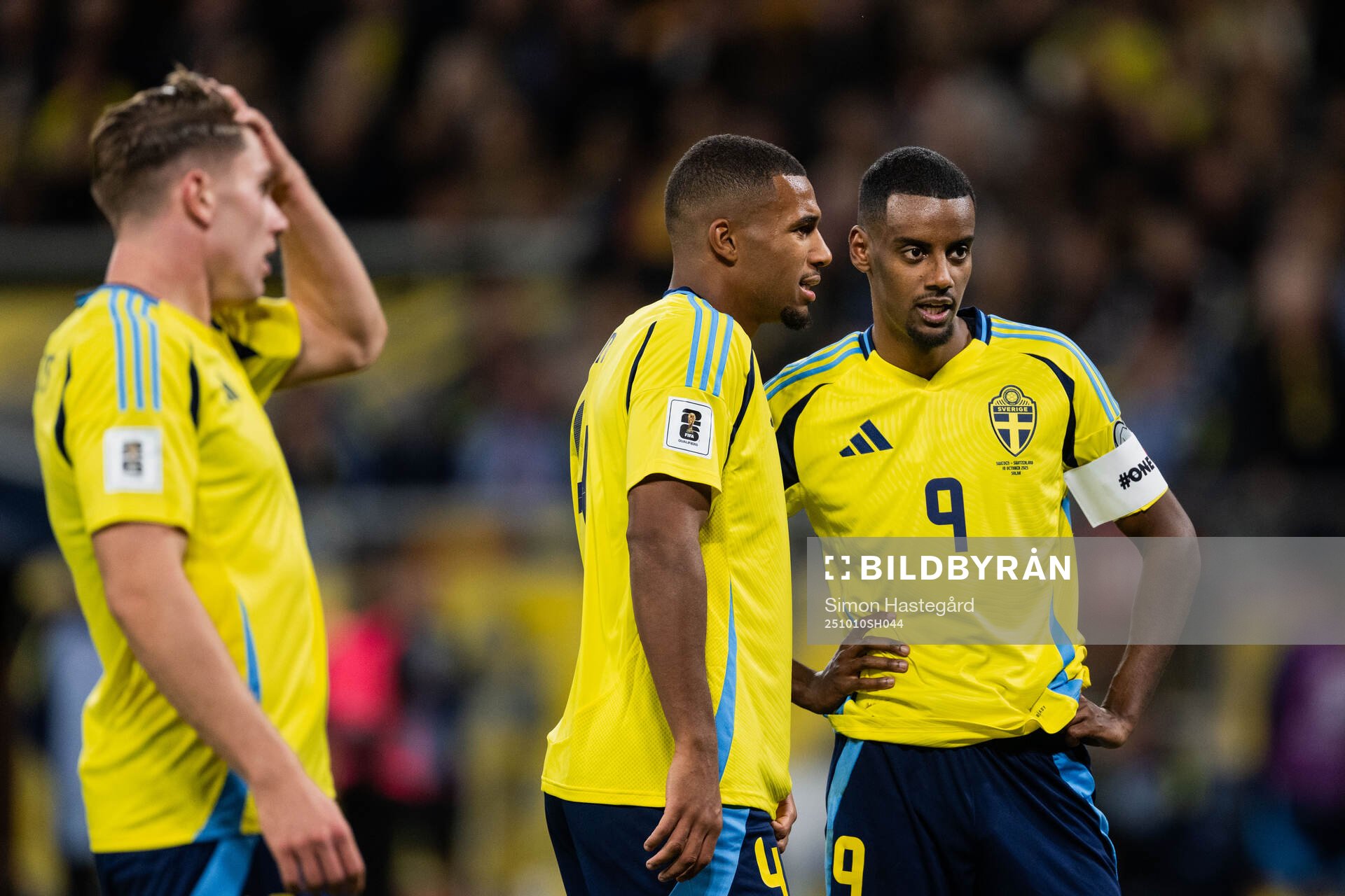 Viktor Gyökeres, Isak Hien, and Alexander Isak of Sweden
