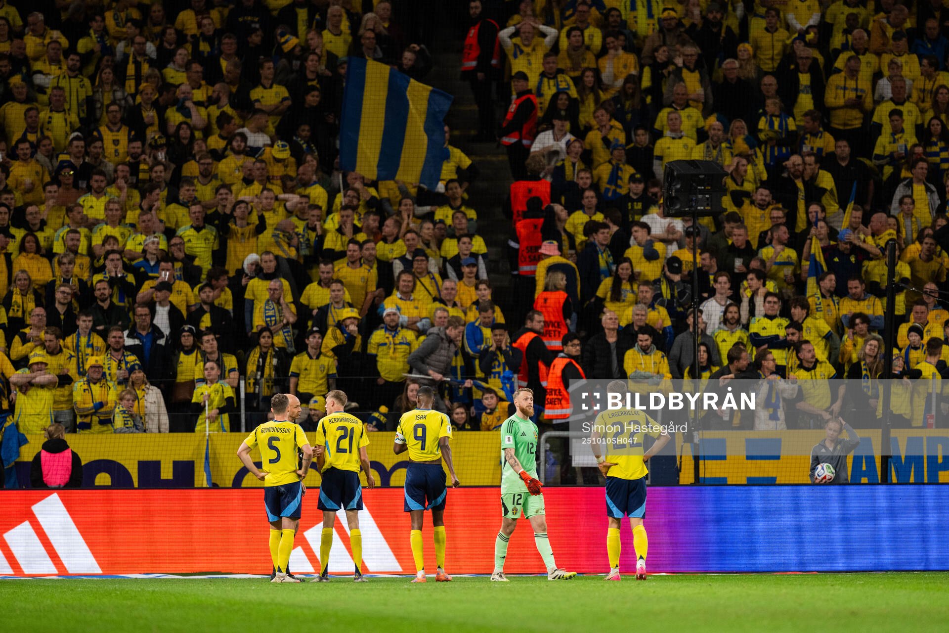 Goalkeeper Viktor Johansson of Sweden looks dejected