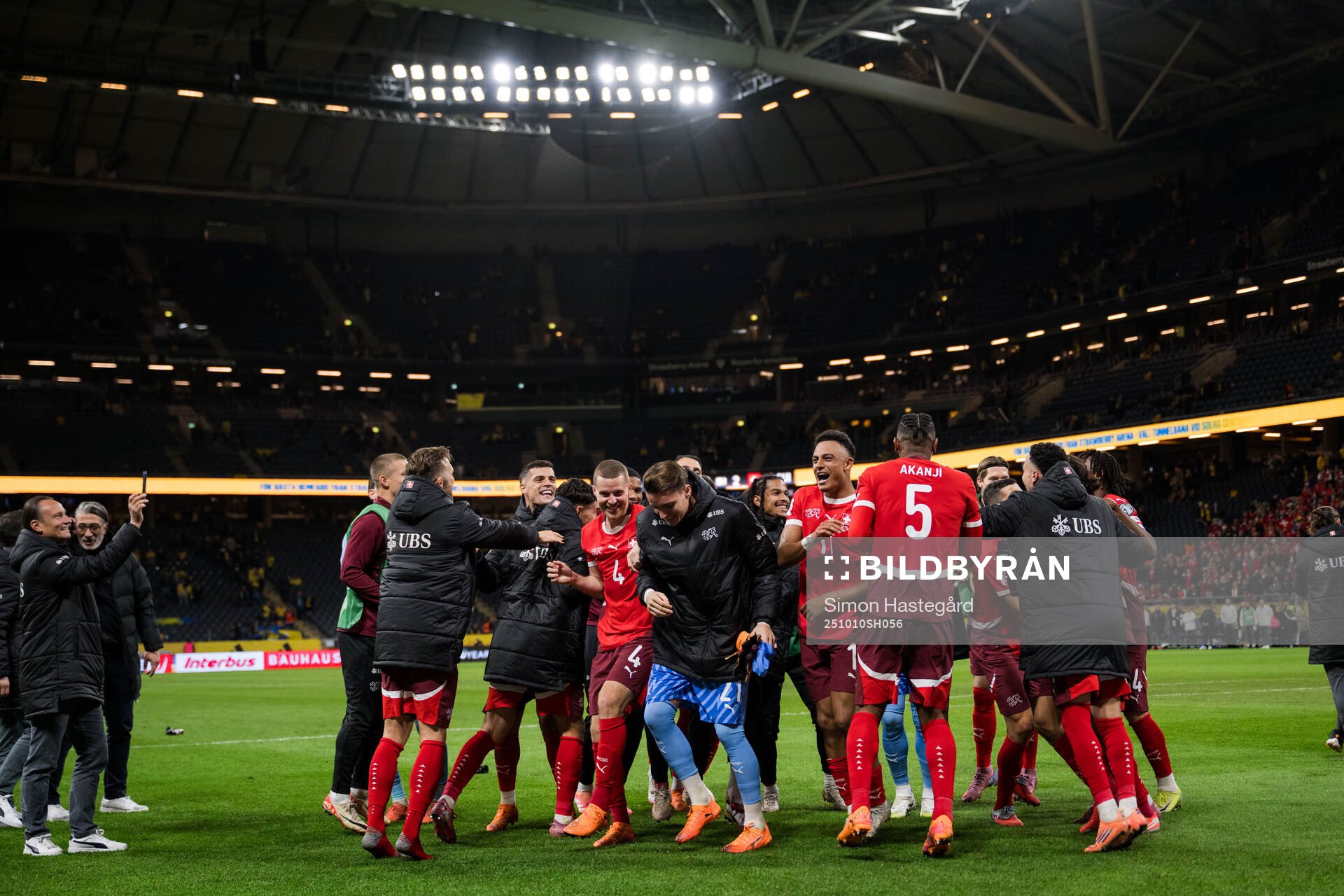 Players of of Switzerland celebrate