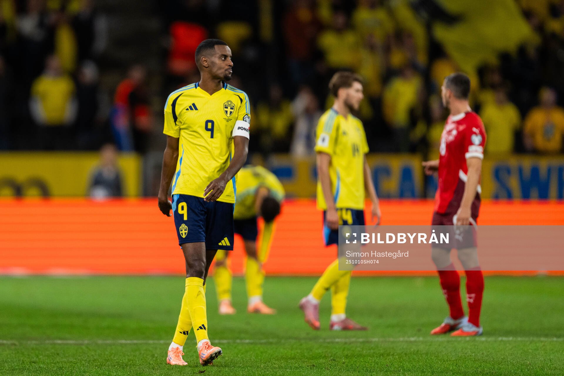 Alexander Isak of Sweden looks dejected