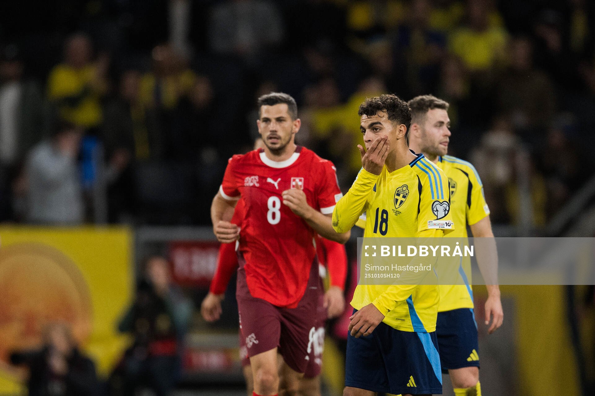 Yasin Ayari of Sweden looks dejected