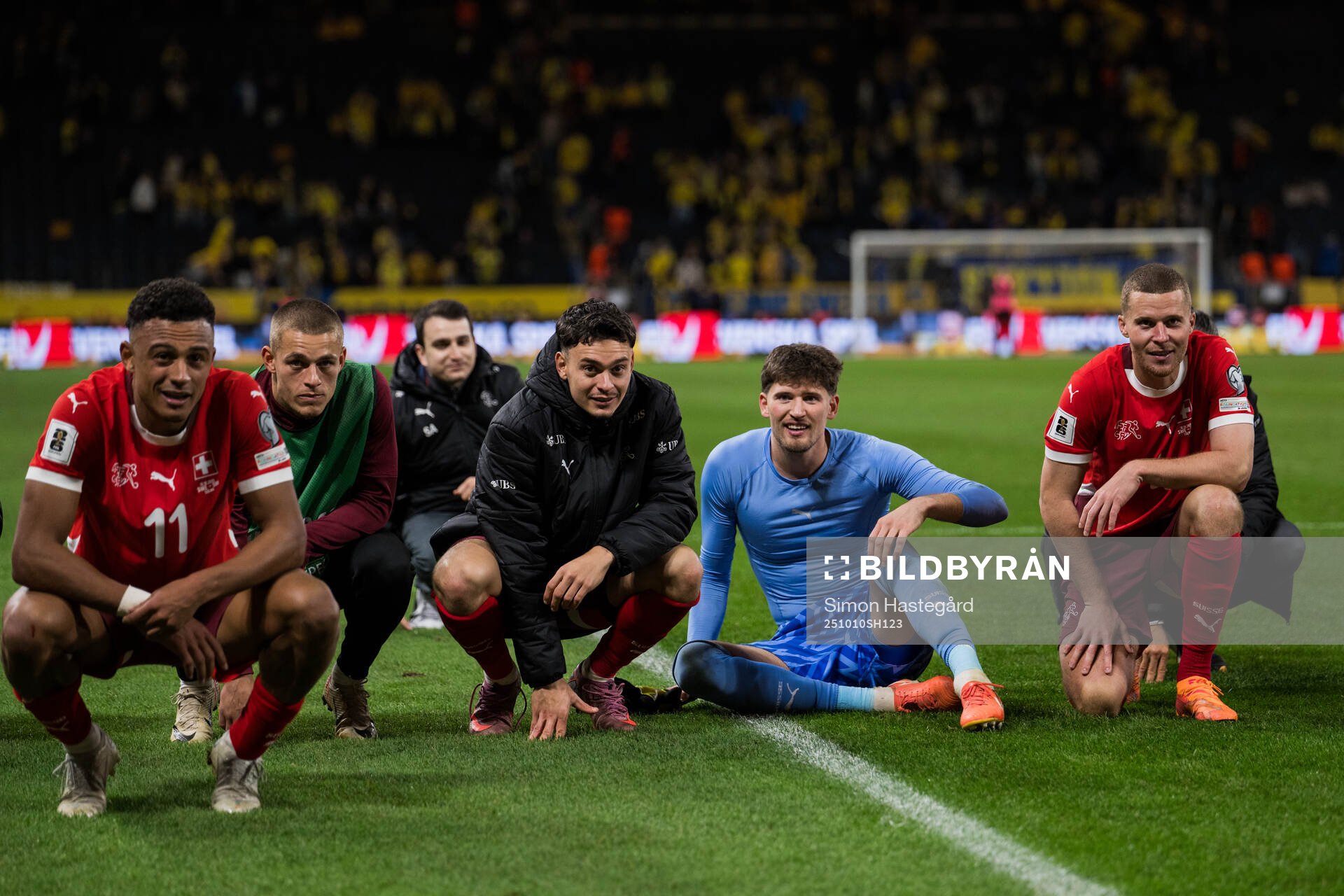 Players of Switzerland celebrate