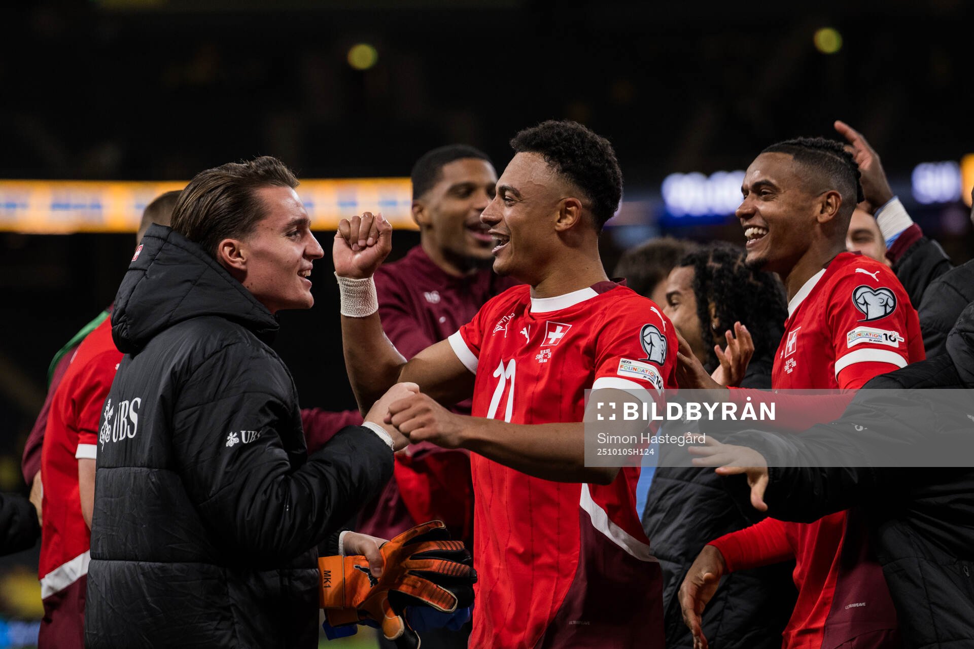 Dan Ndoye of Switzerland celebrates