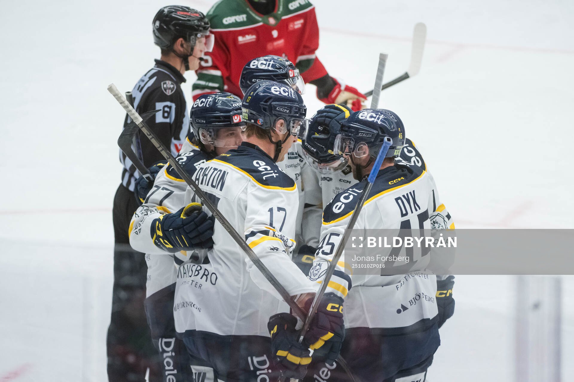 Södertäljes Carter Ashton jublar eter 1-1 målet
