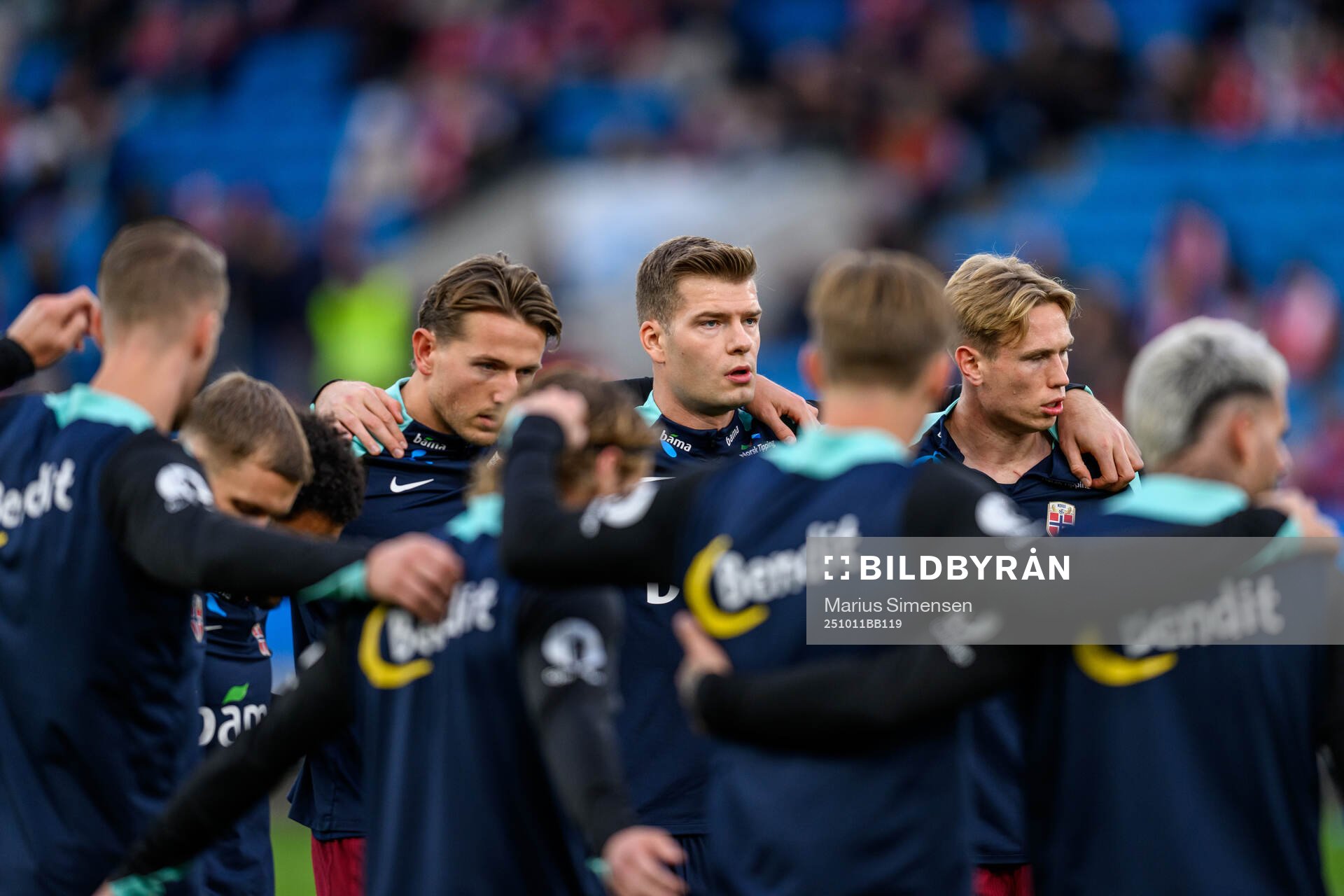 Sander Berge, Alexander Sørloth and Torbjørn Heggem of
