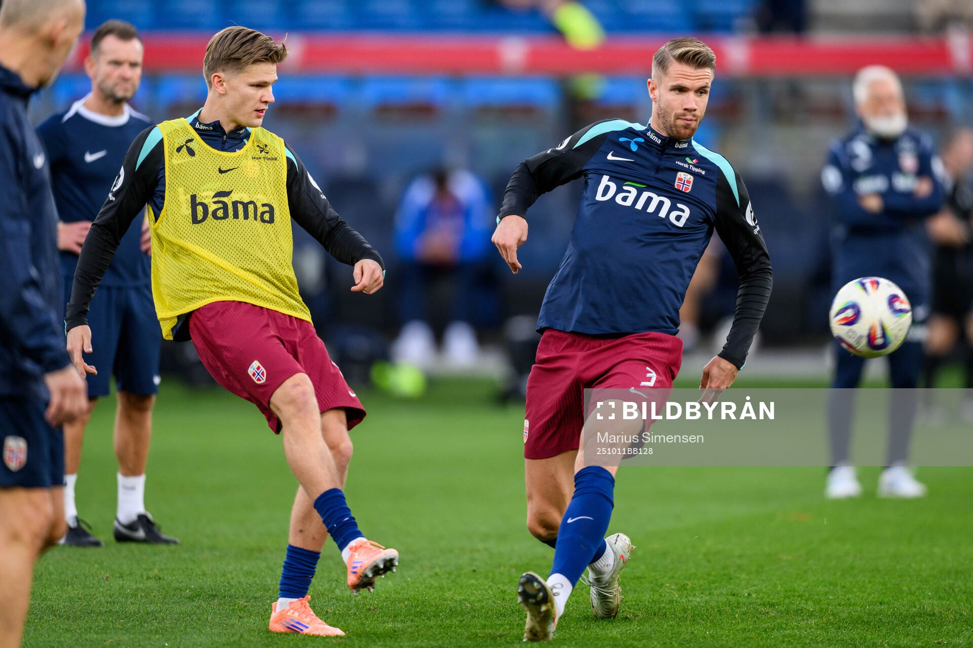 David Møller Wolfe and Kristoffer Ajer of Norway