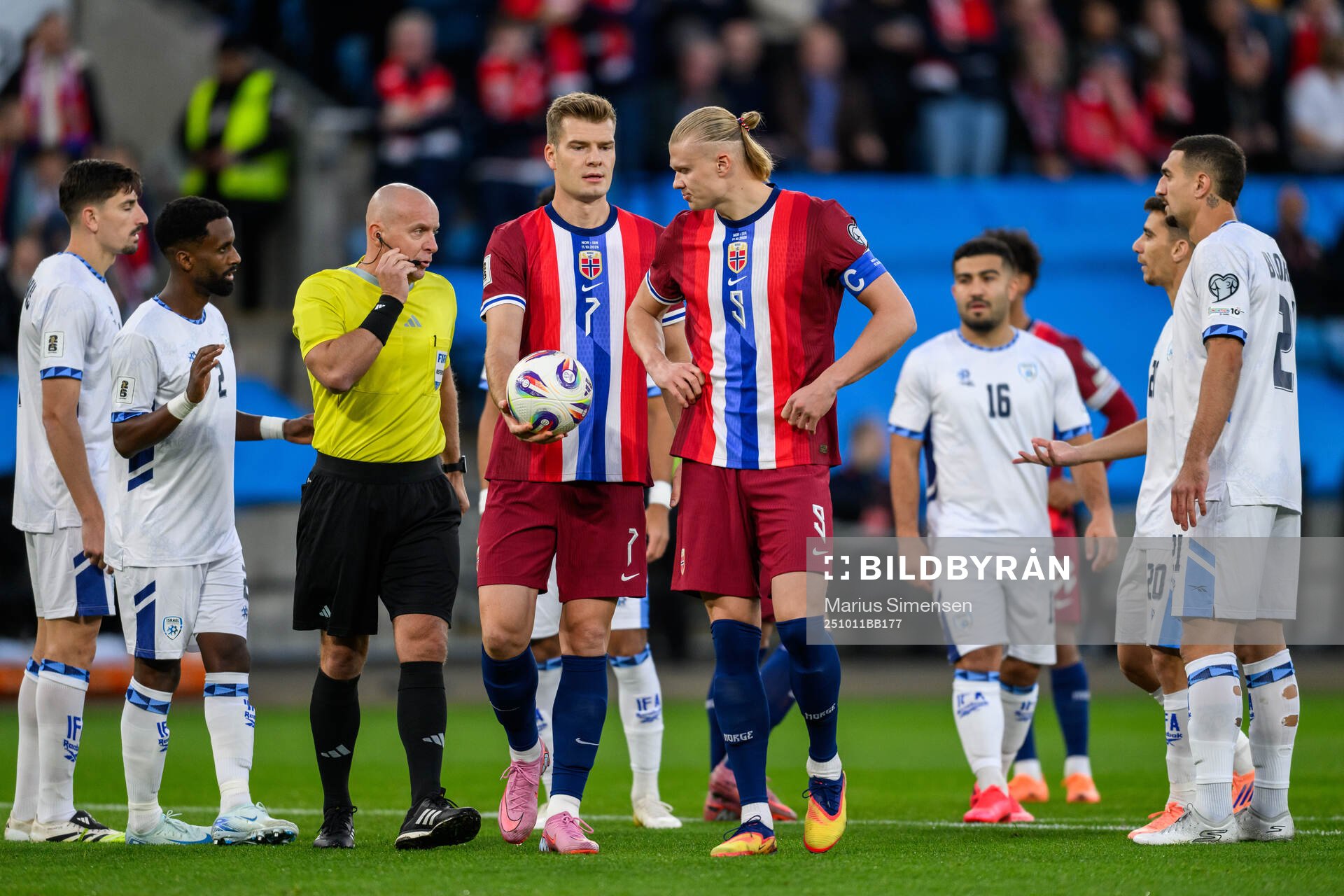 Alexander Sørloth and Erling Braut Haaland of Norway