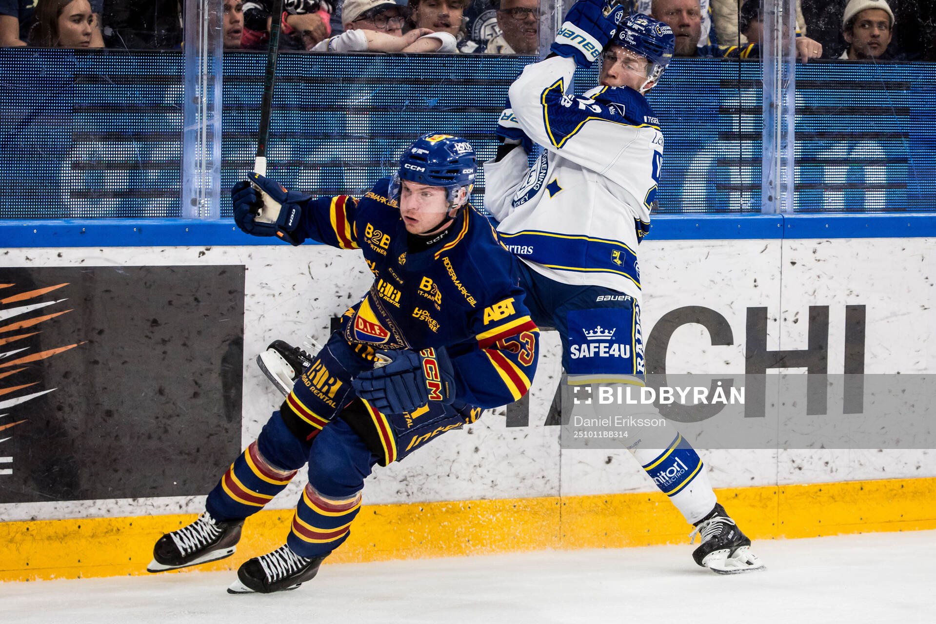 Djurgårdens David Blomgren och Leksands Lukas Vejdemo