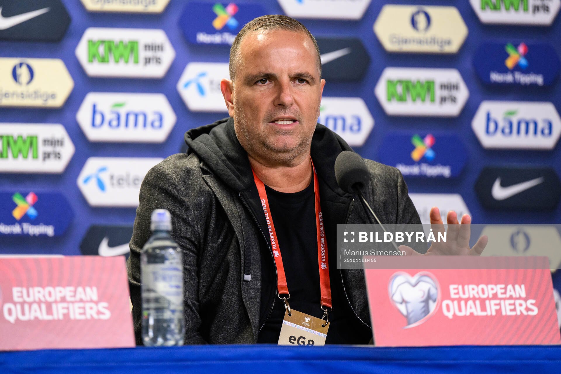 Head coach Ran Ben Simon of Israel ata a press conference