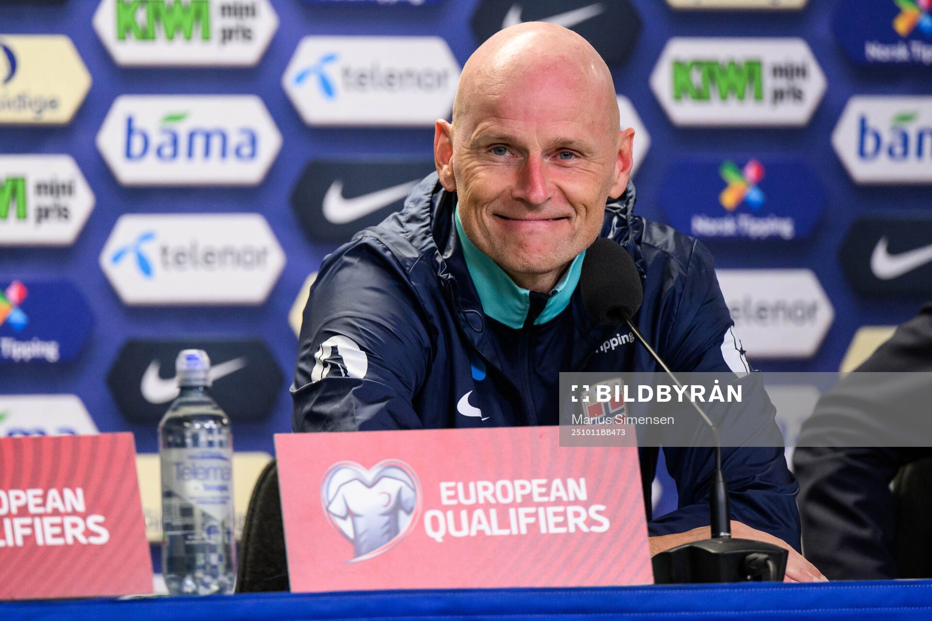 Head coach Ståle Solbakken of Norway at a press conference